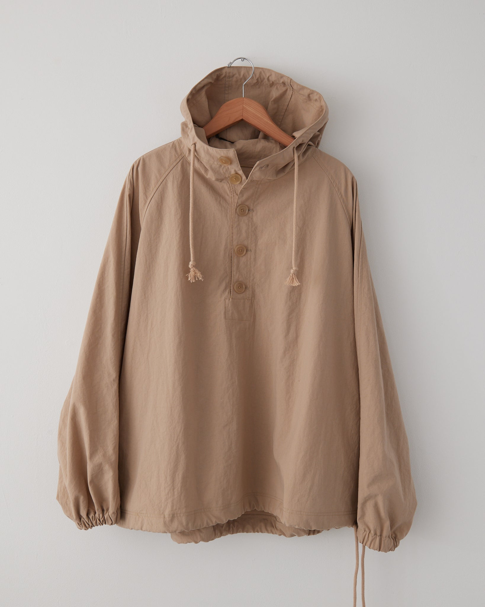 Colbo Half Zip Raglan Parka in Greige Melange