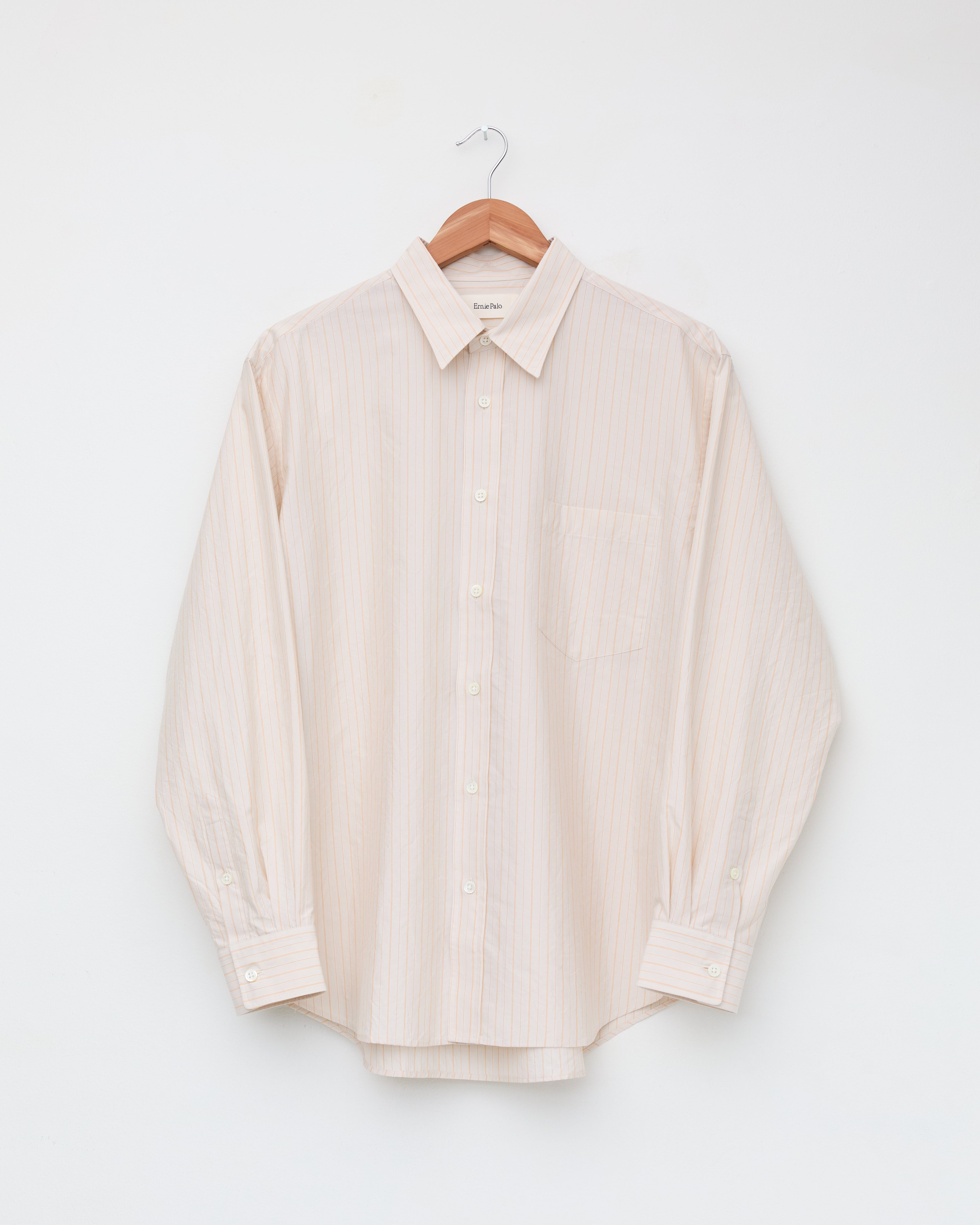 Silk Cotton Stripe Shirt, Ivory Stripe – Colbo