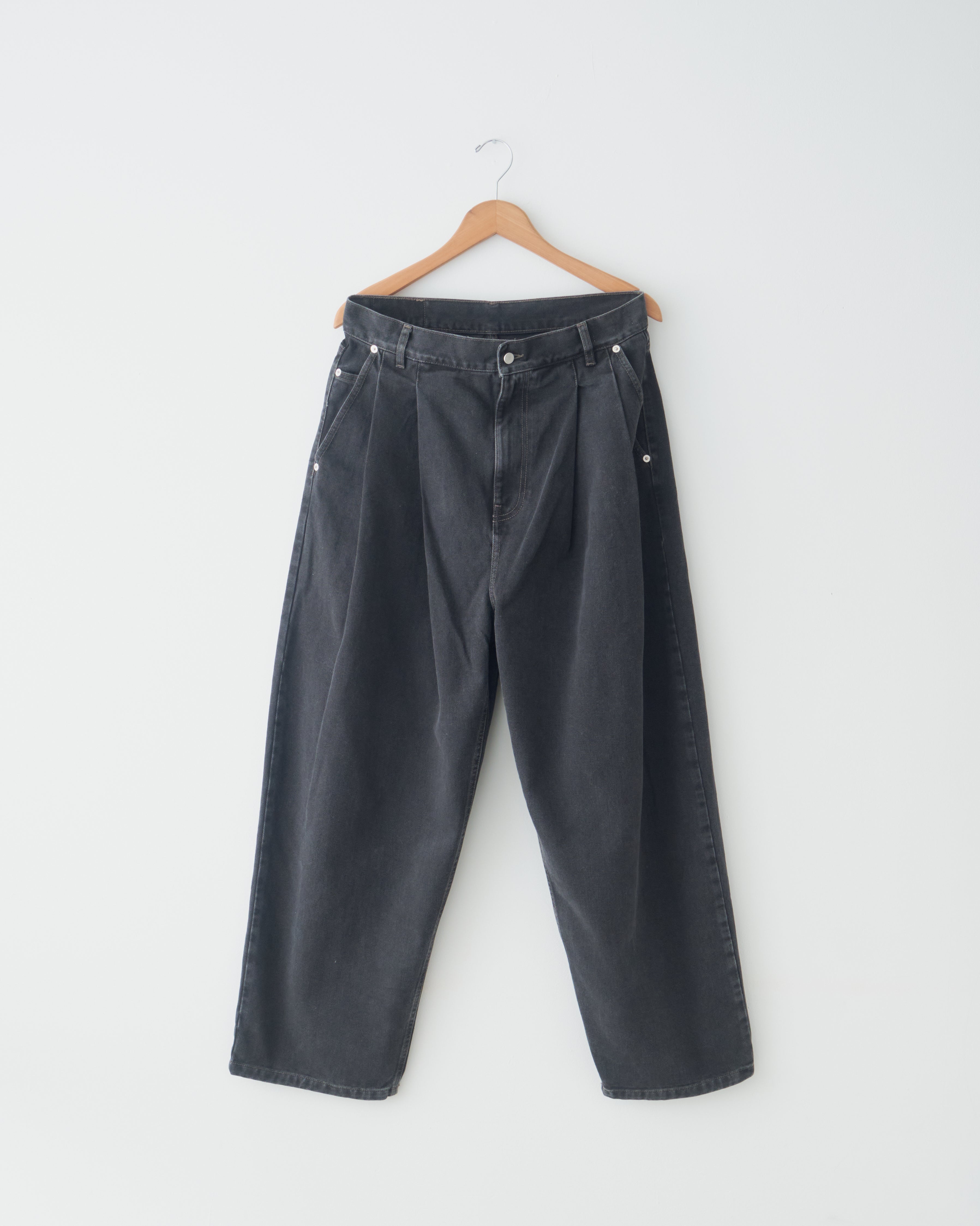 Pleated Denim, Black