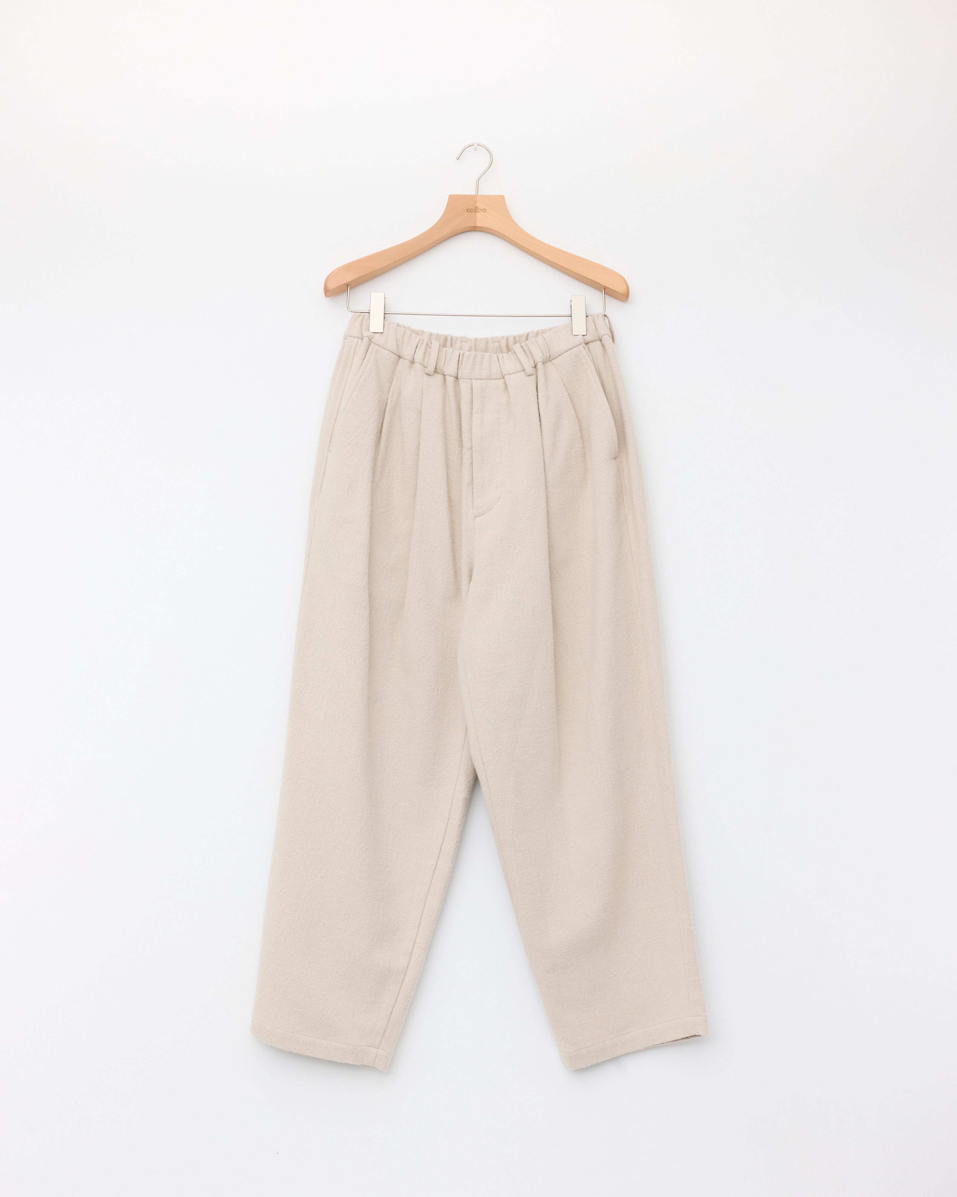 Double Pleated Wide Easy Pants, Ecru – Colbo