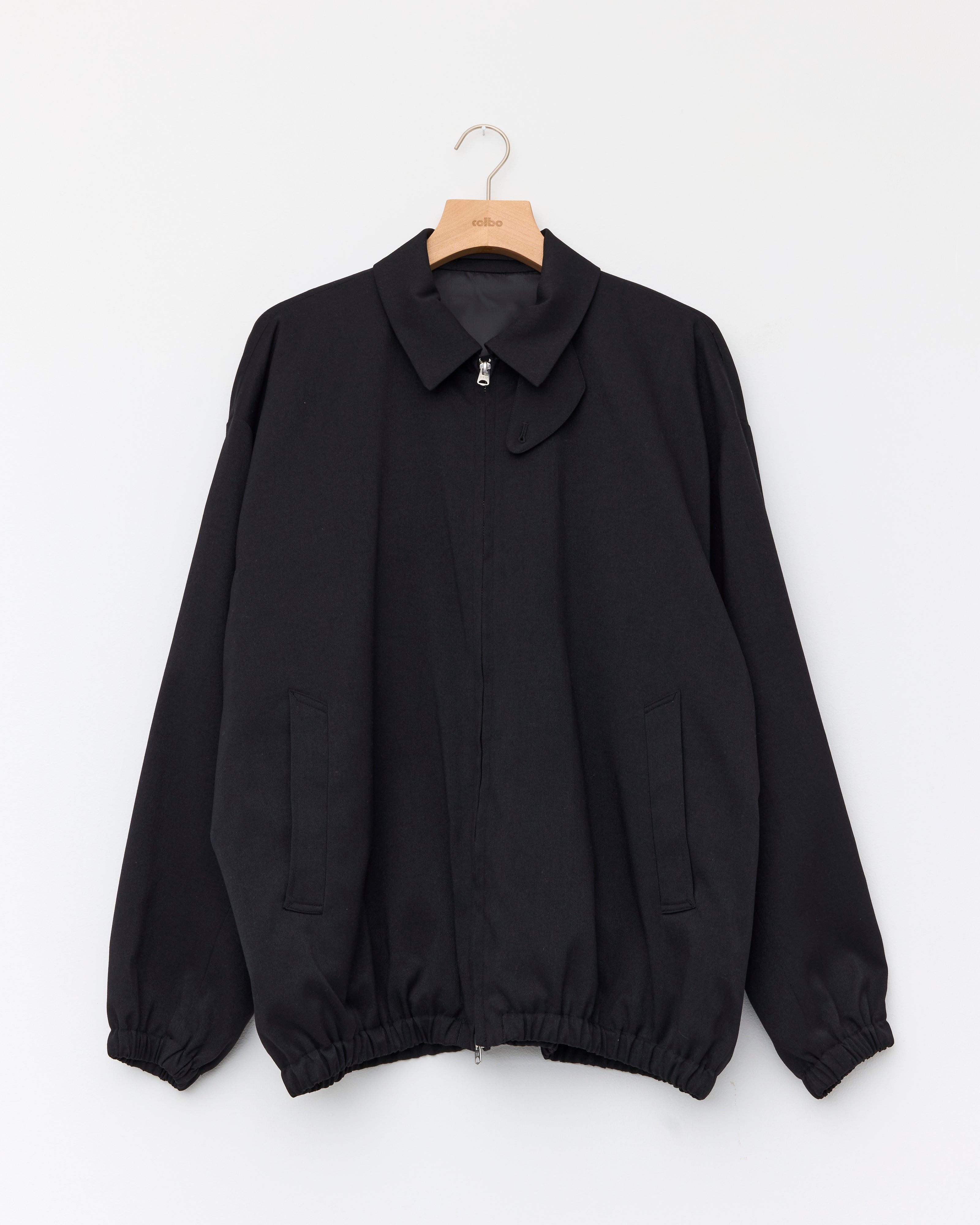 ジャケット・アウター POLYESTER TAFFETA NO COLLAR BLOUSON BLK2 60 Sulfurated Stand Collar Jacket by Yohji Yamamoto- La Garçonne