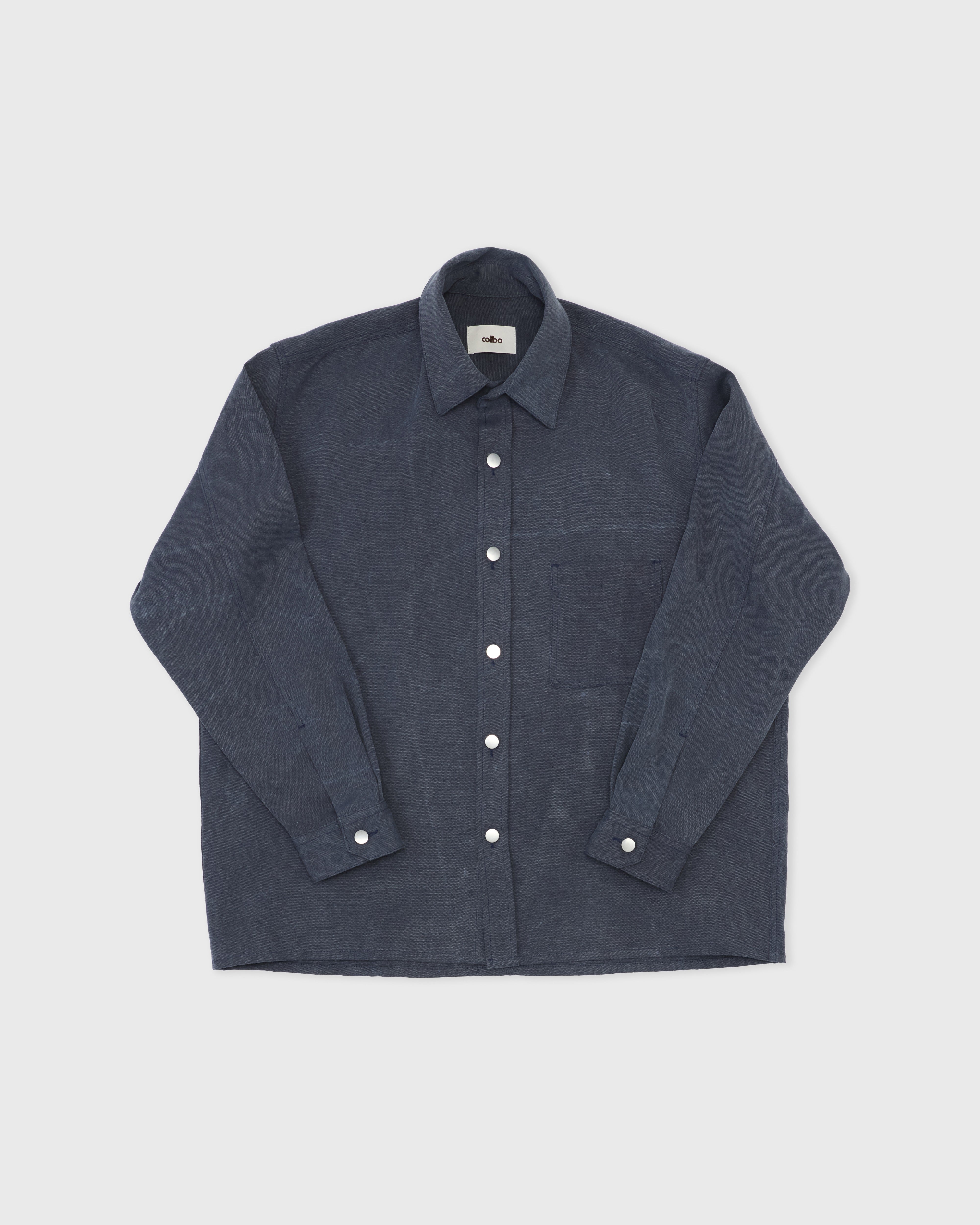 トップス 22FW BIGWALE&BRACHIO navy Big Overshirt, Travel Blue – Colbo