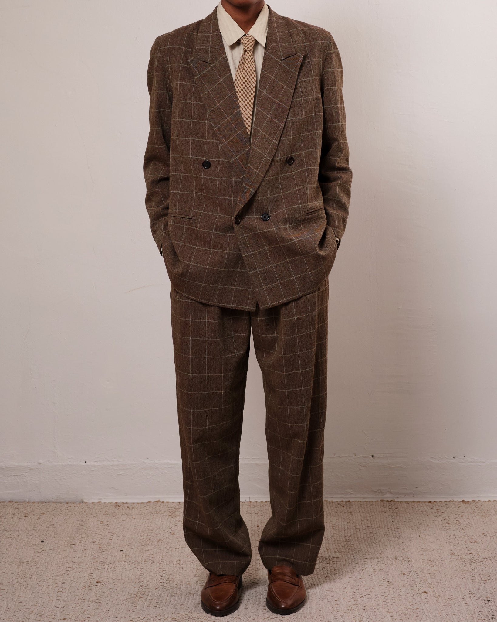 Suit Pants, Vintage Brown Plaid