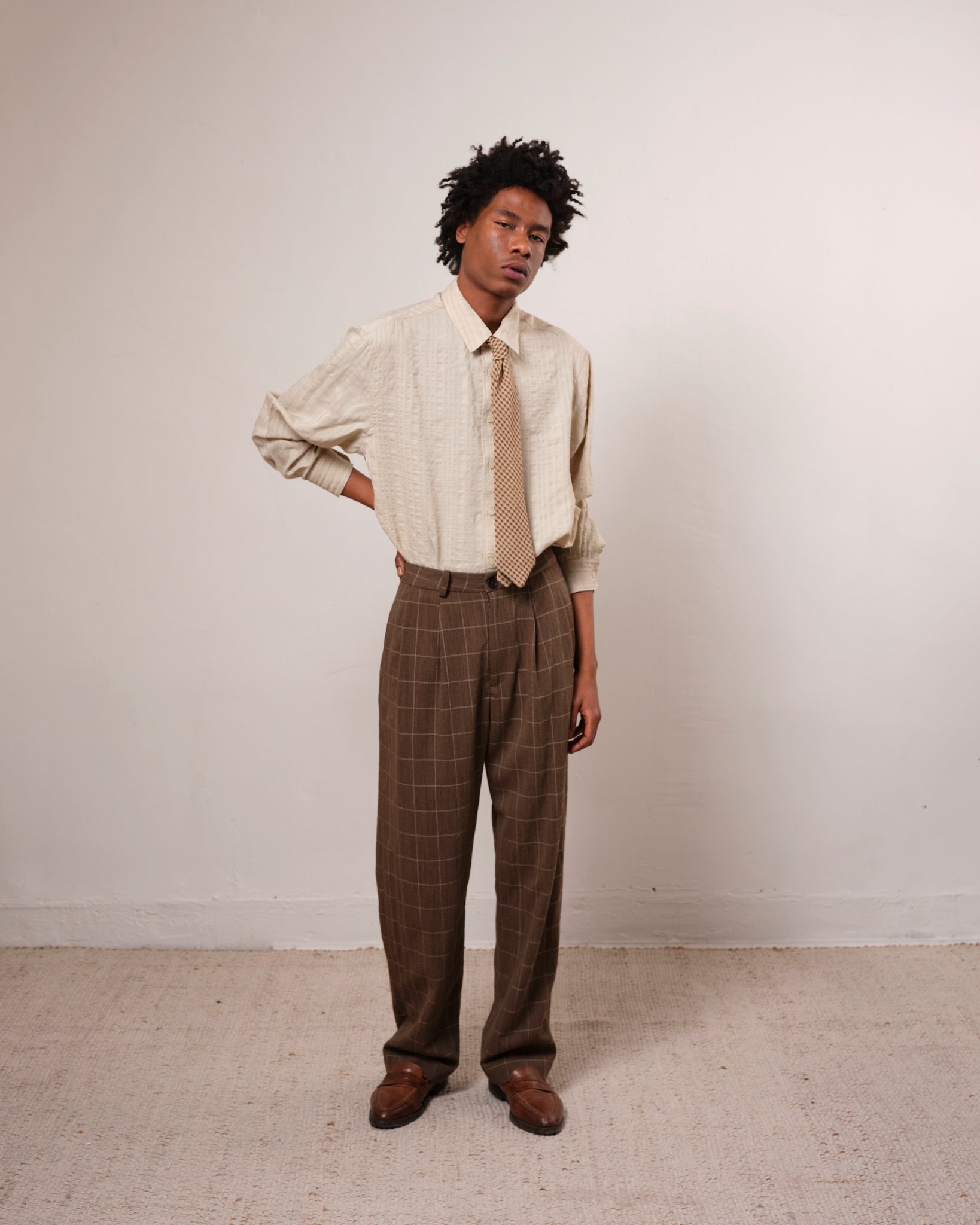 Suit Pants, Vintage Brown Plaid