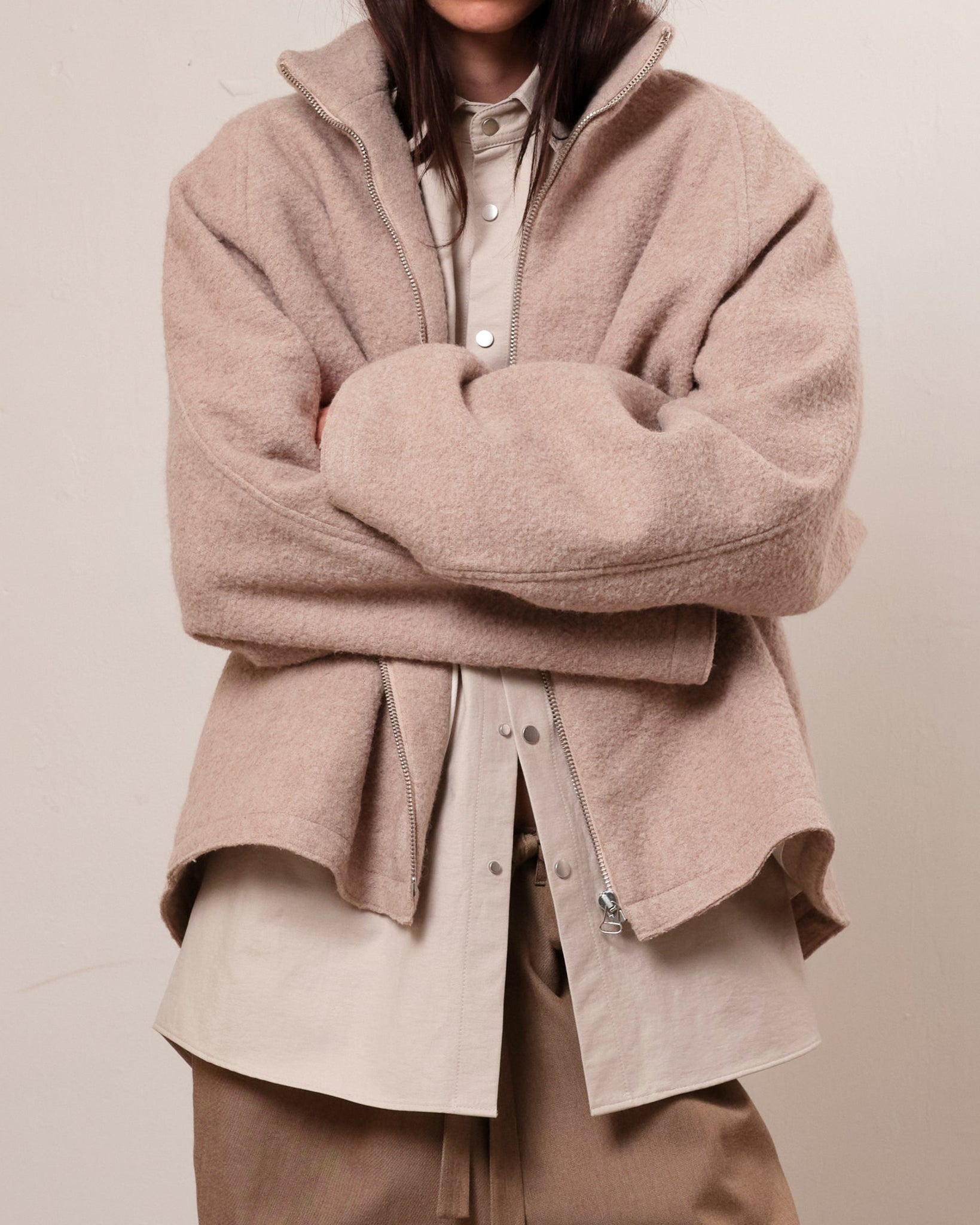 Zip Raglan Jacket, Blush