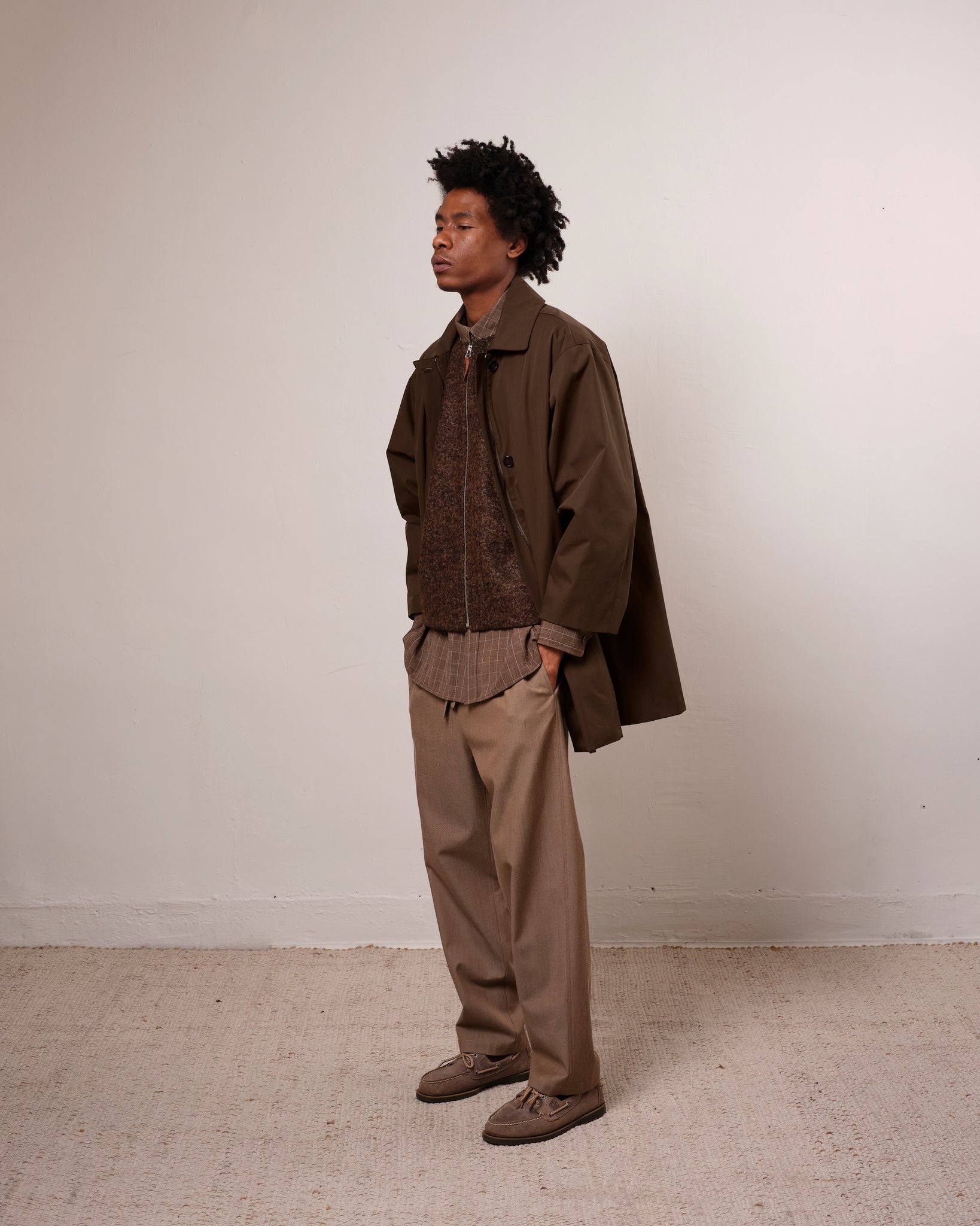 Zip Vest, Speckled Brown