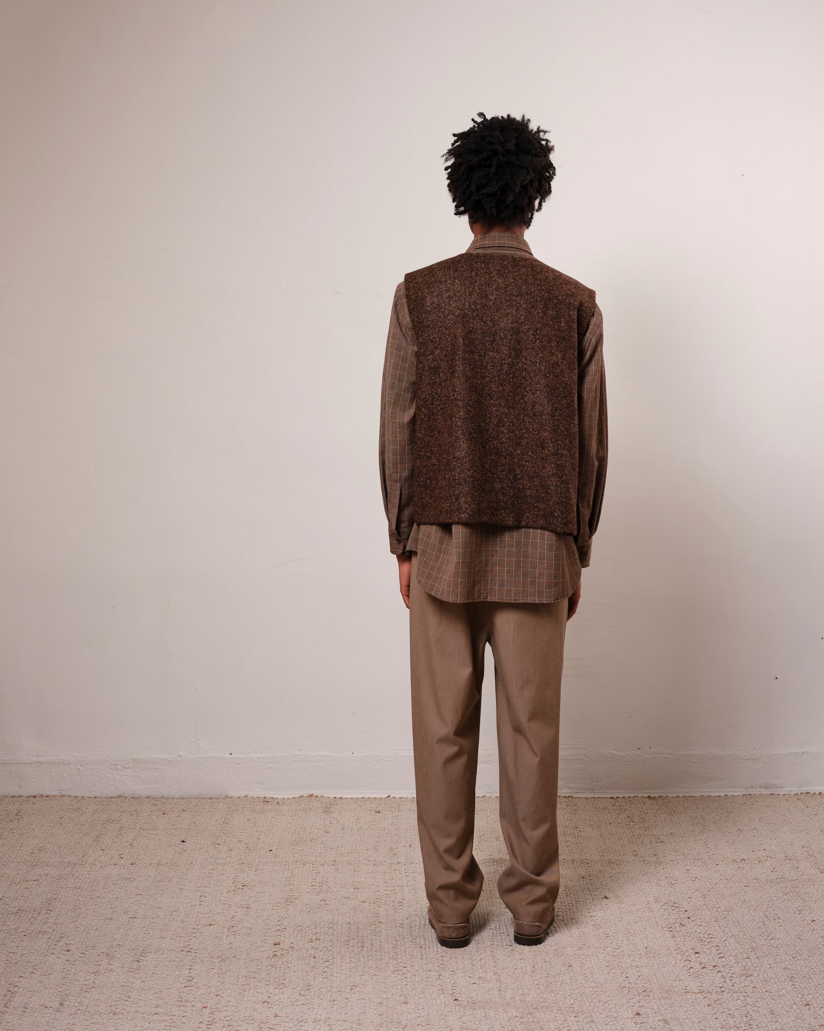 Zip Vest, Speckled Brown