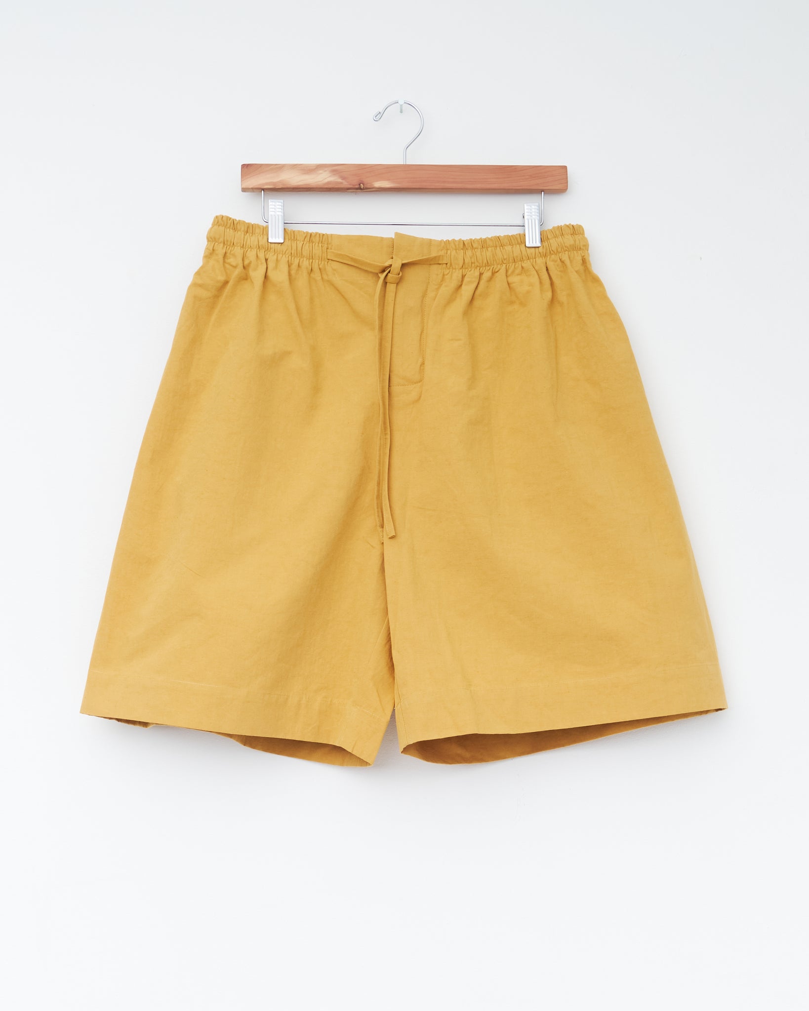 Mens Japanese Cotton And Hemp Hilda Short, Mustard