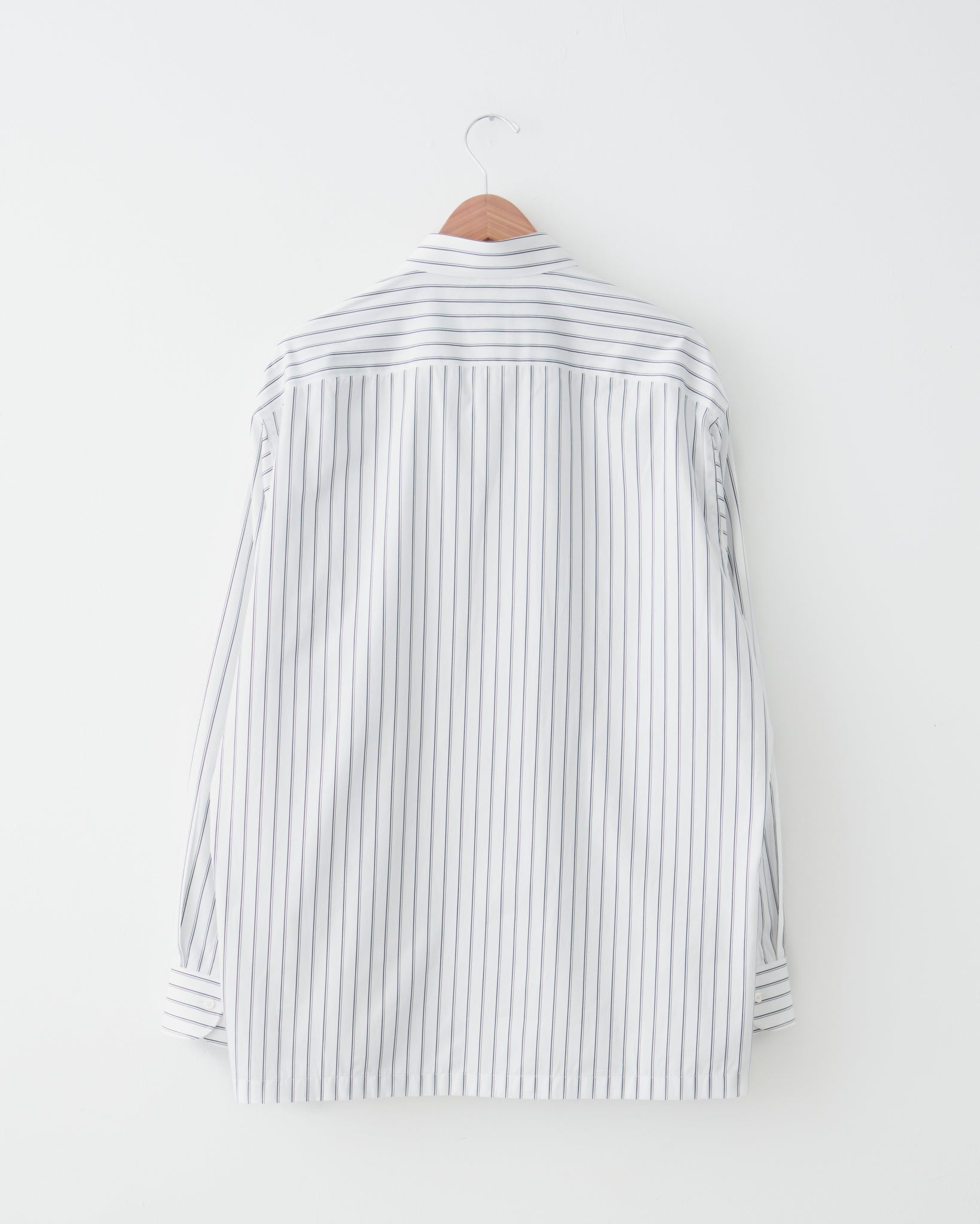 Striped Dress Shirt, White + Black Stripes