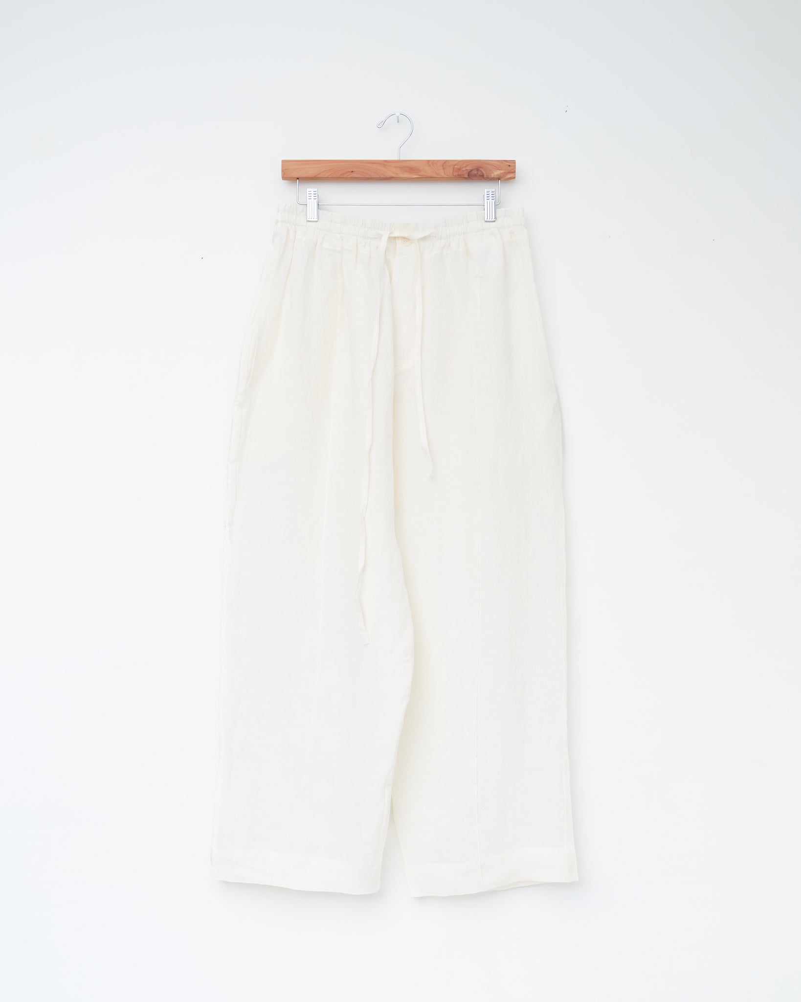 Irish Linen Drawstring Luna Trouser, Ecru