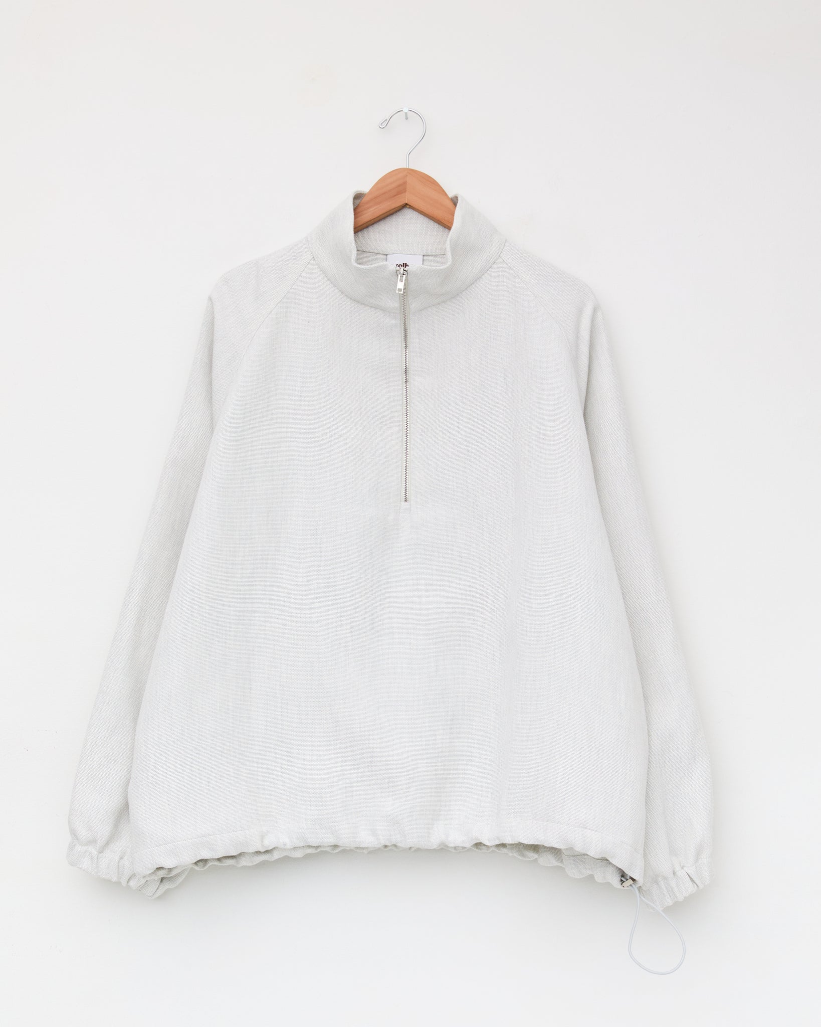 Half Zip Raglan Parka, Light Grey