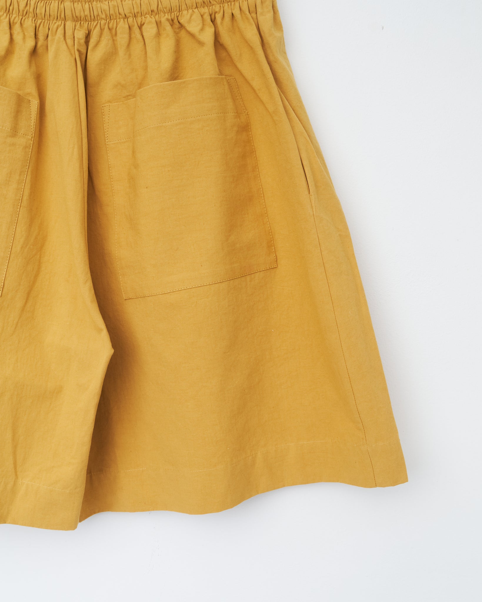 Mens Japanese Cotton And Hemp Hilda Short, Mustard