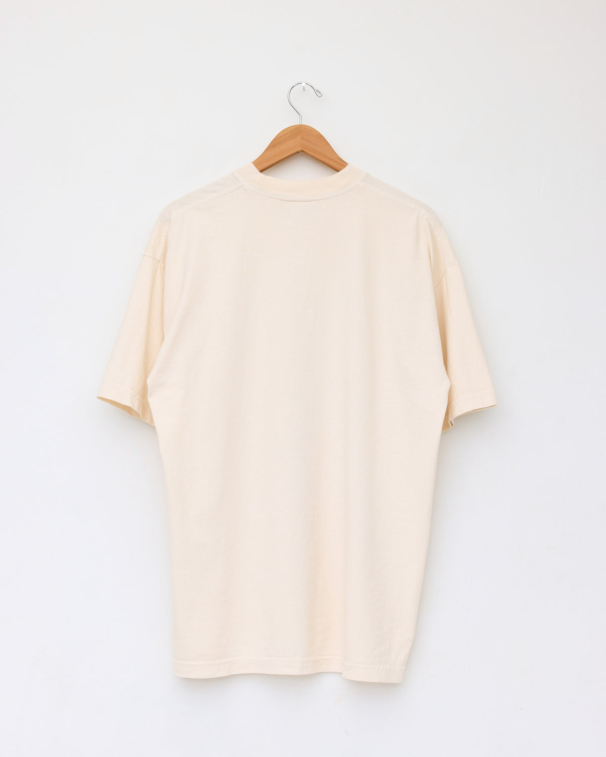 Colbo Handwritten Logo T-shirt in sepia cotton, back, on a hanger