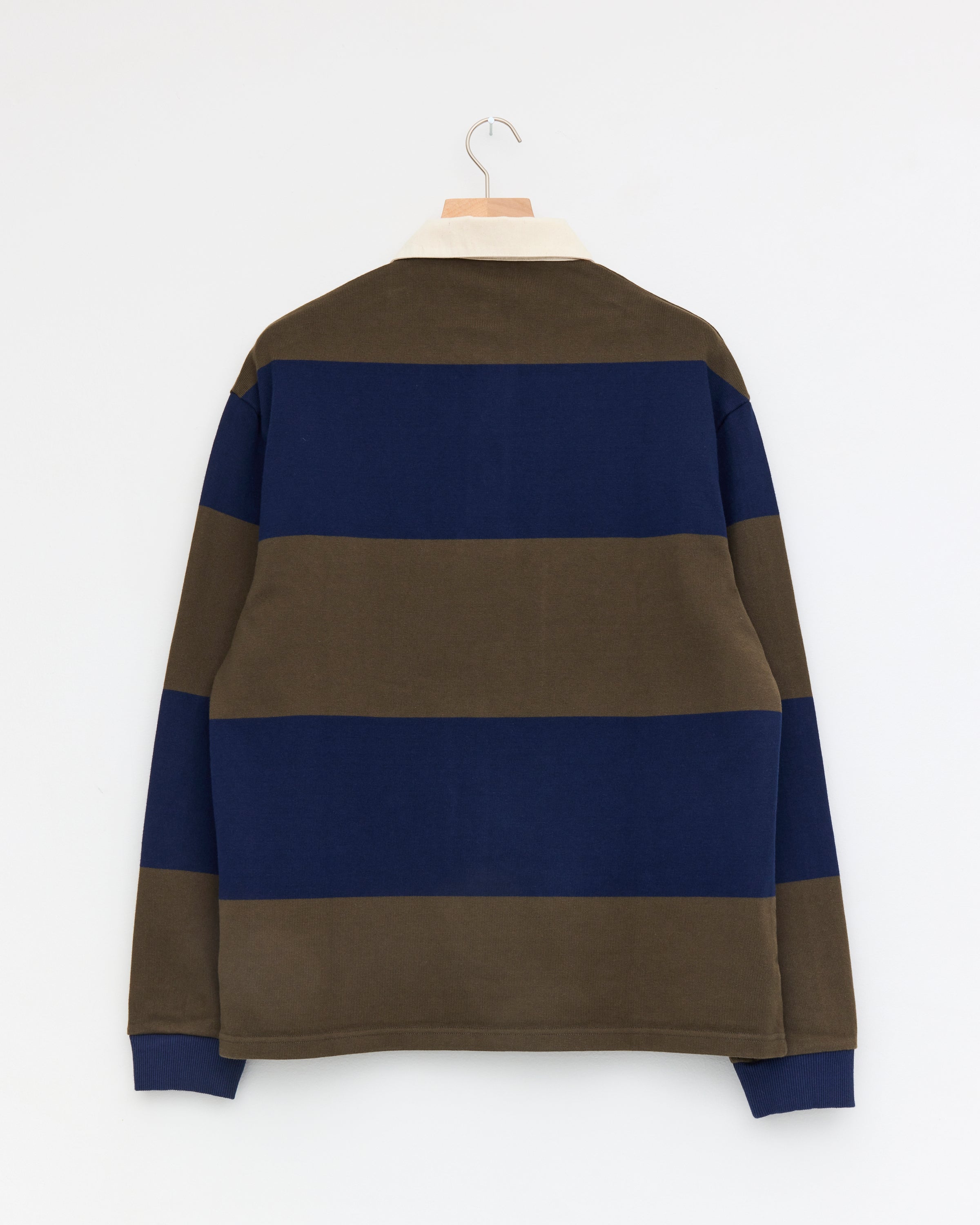 Rugby Polo 1.0, Navy Brown Stripe – Colbo