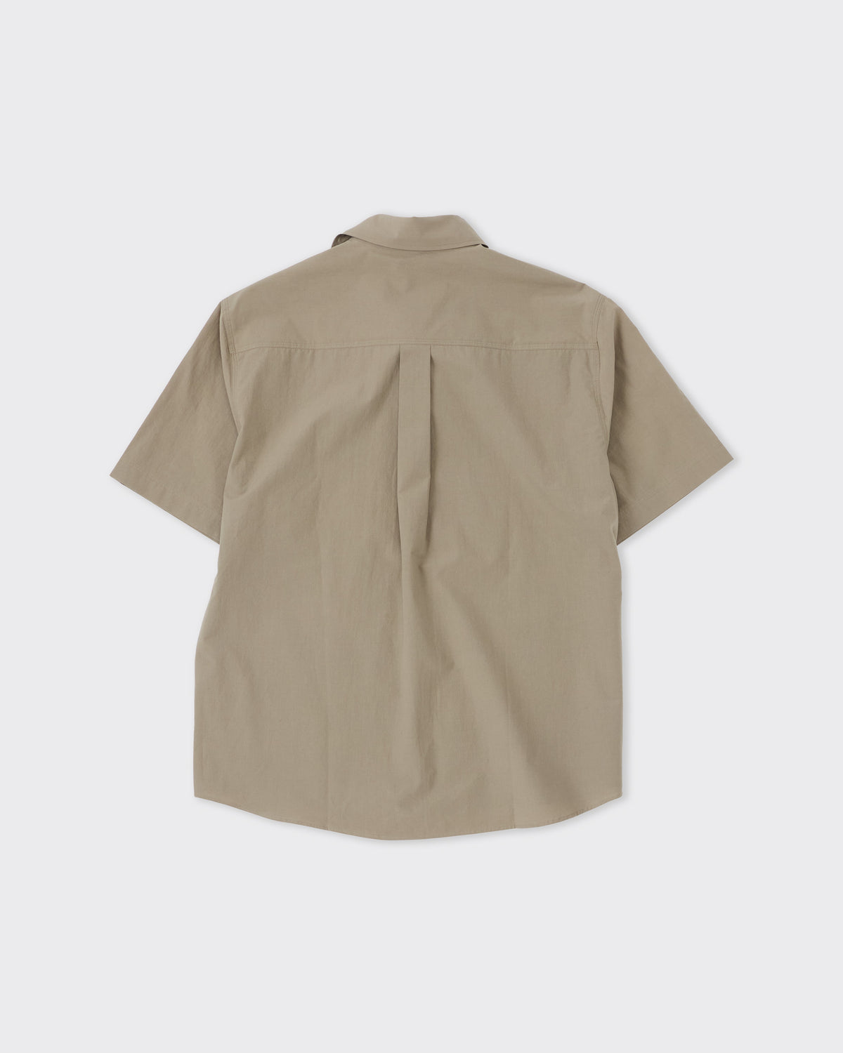 Another Aspect Shirt 4.1 JPN in pale gray Japanese cotton, short sleeve, back, flat lay