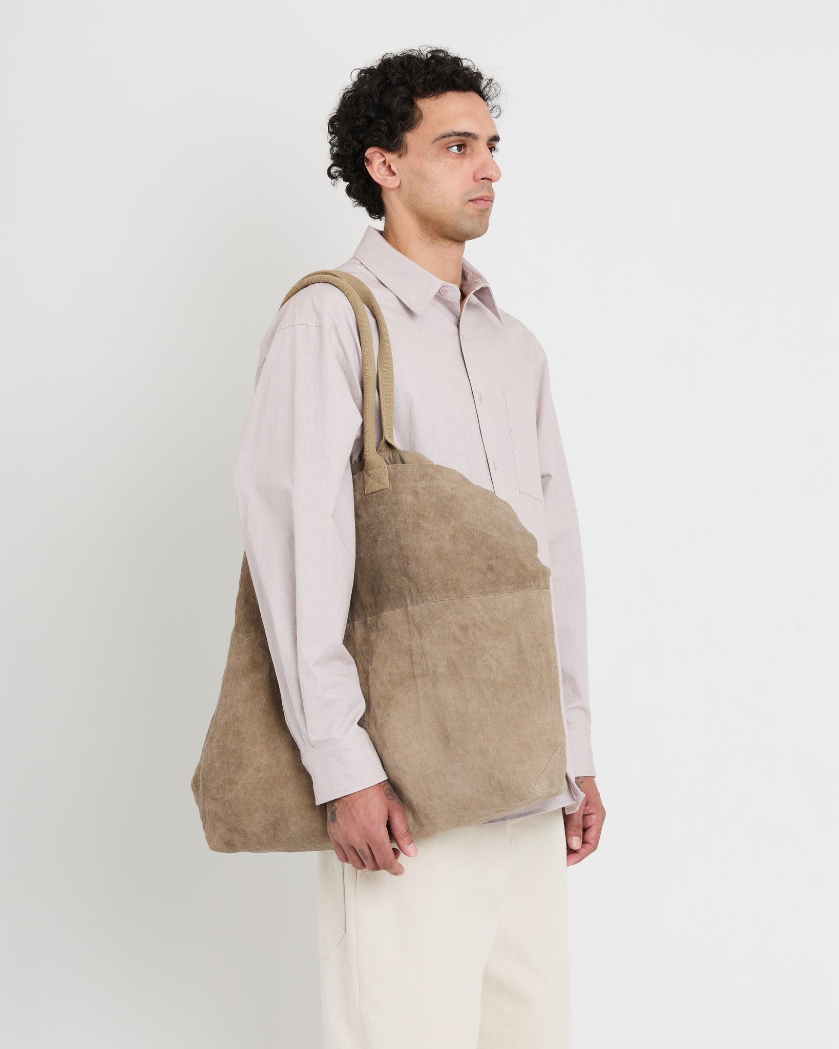 Double Tote, Wash Greige