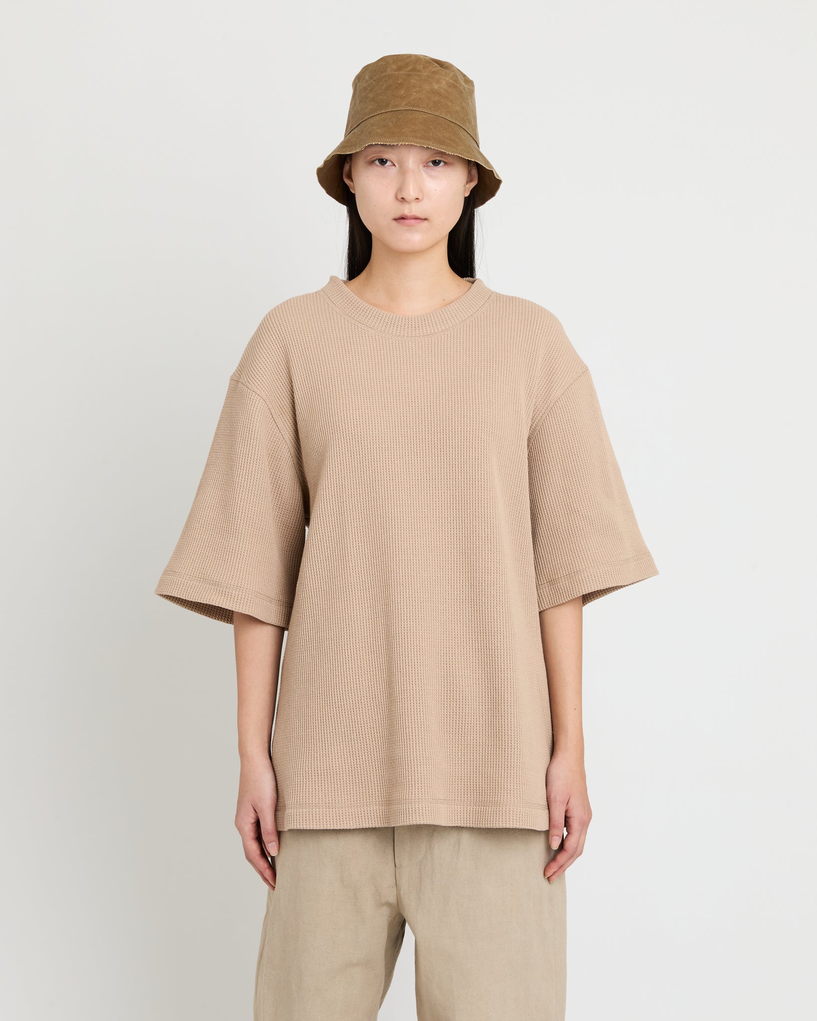 Double Raw Edge Bucket Hat, Olive