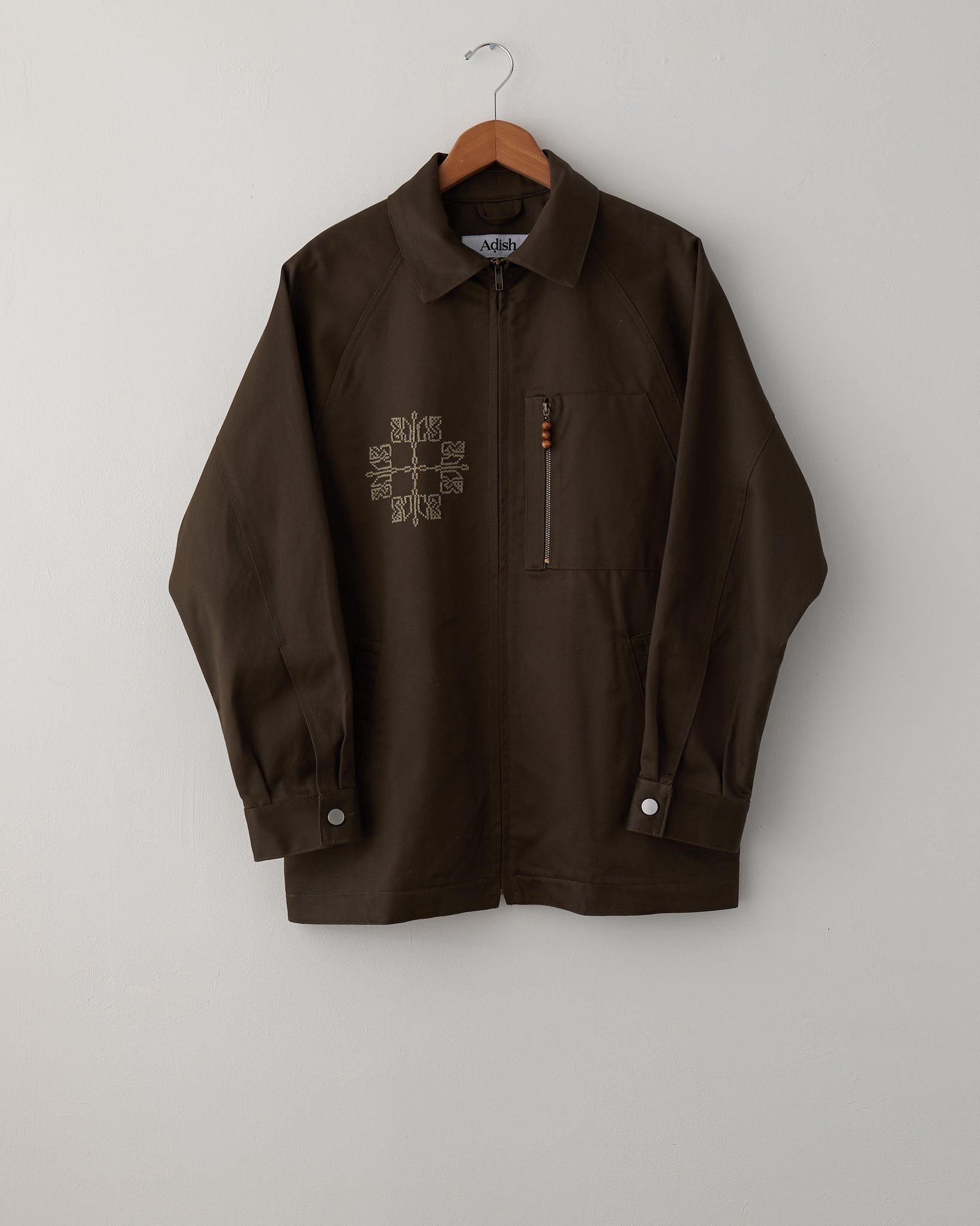 Raglan Cotton Makhlut Jacket, Dark Brown