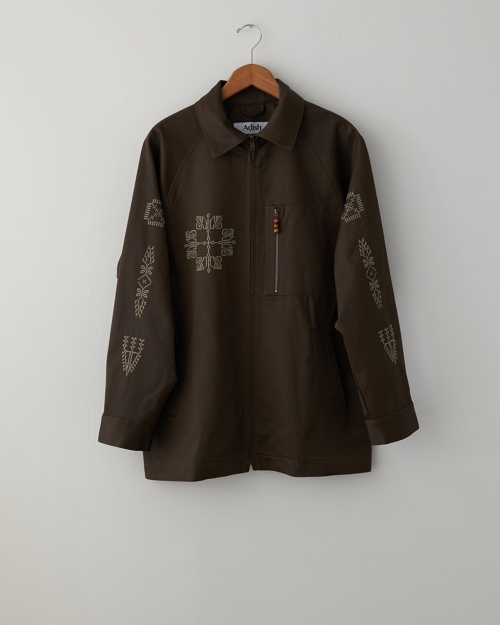 Raglan Cotton Makhlut Jacket, Dark Brown