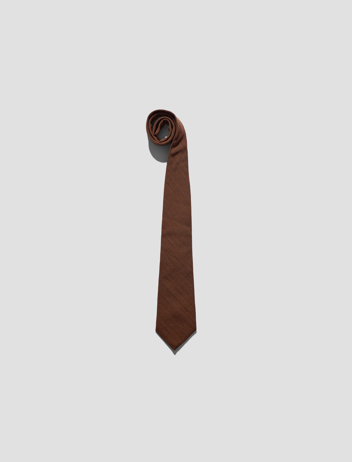 Another Aspect Tie 1.0 in brown stripe, full length, flat lay
