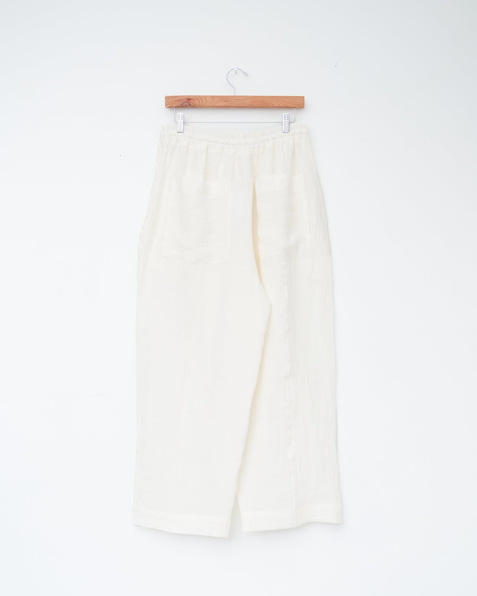 Irish Linen Drawstring Luna Trouser, Ecru