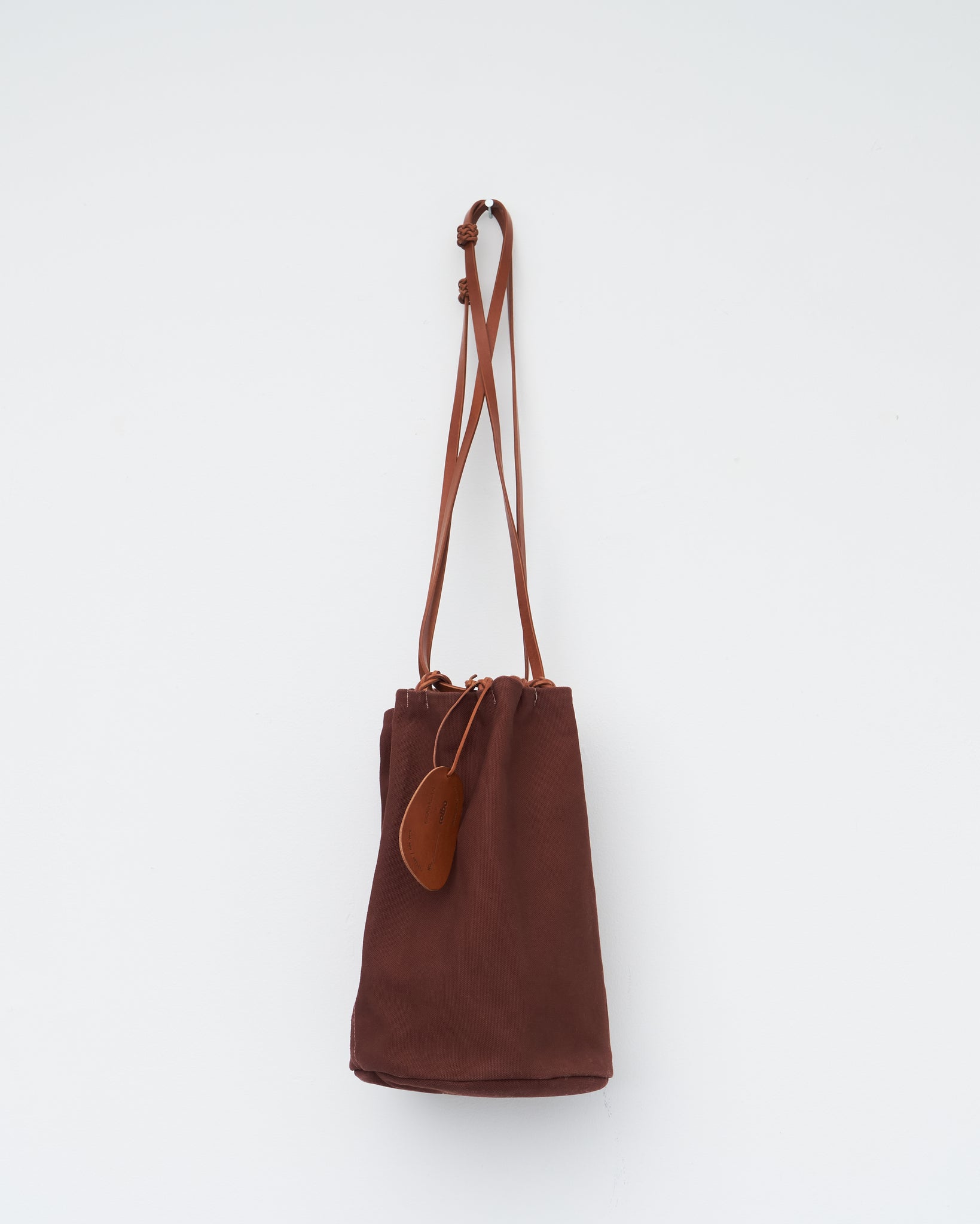 Woven Drawstring Bucket Bag, Dawn