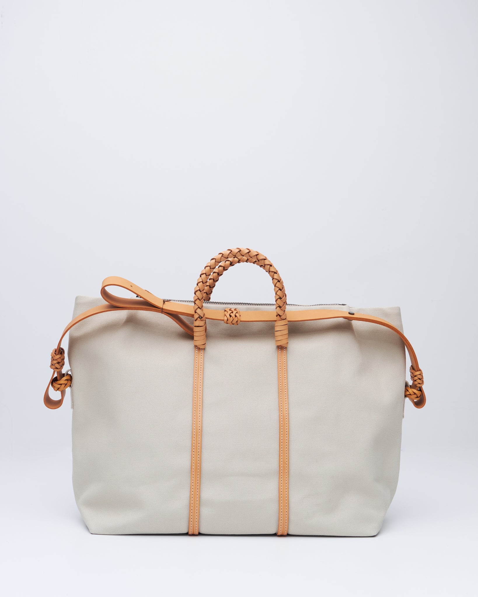 Woven Duffel Bag 35, Ivory