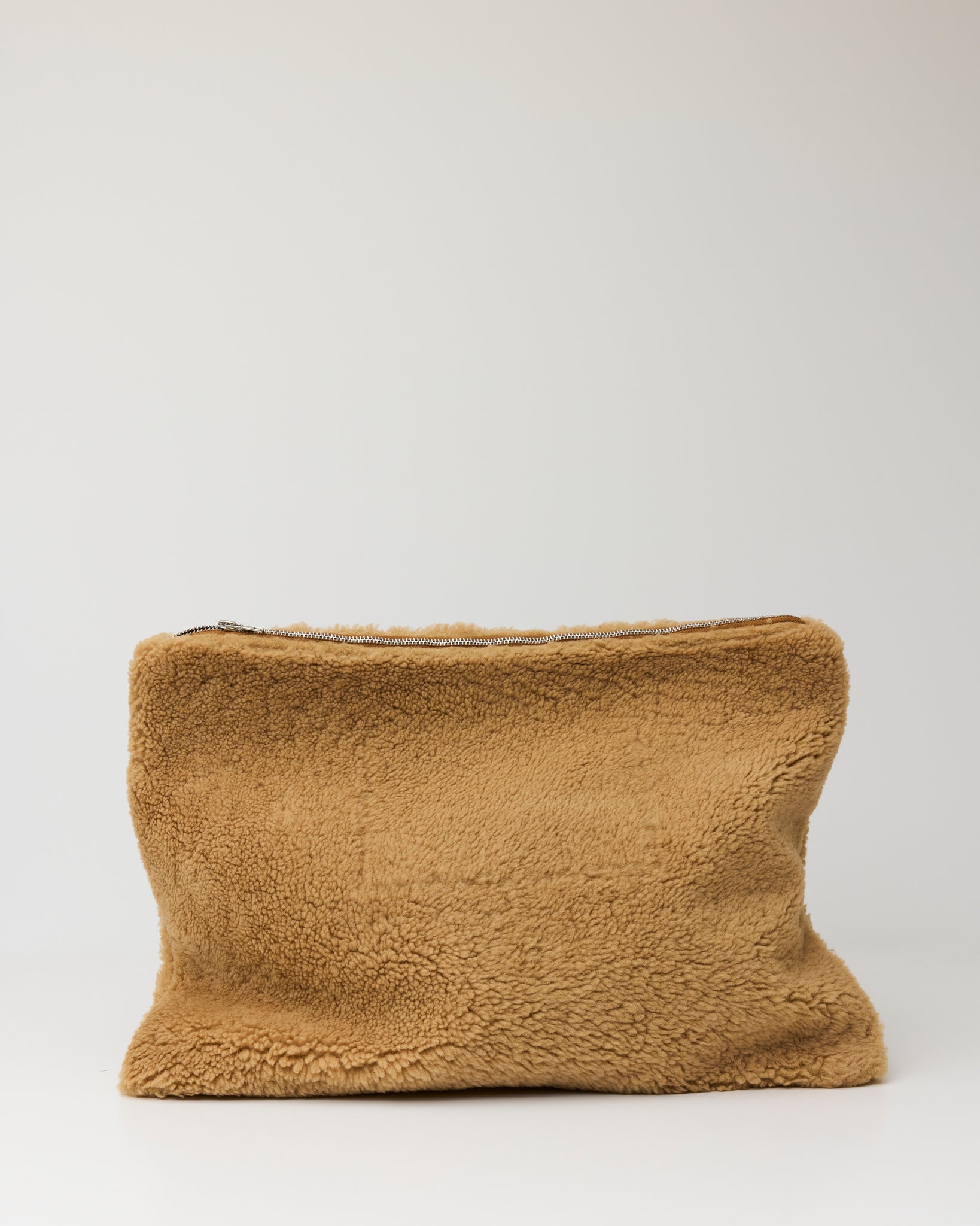Tan Leather Back Curly Clutch Bag, Tan