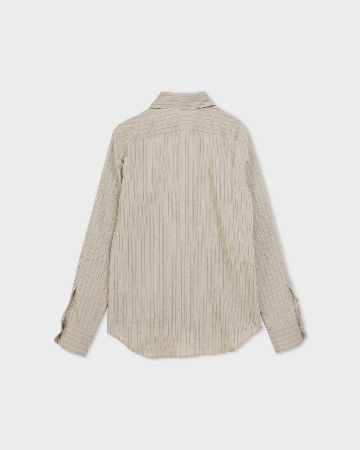 Colbo Bat Shirt in herbal stripe crinkled modal, back, flat lay