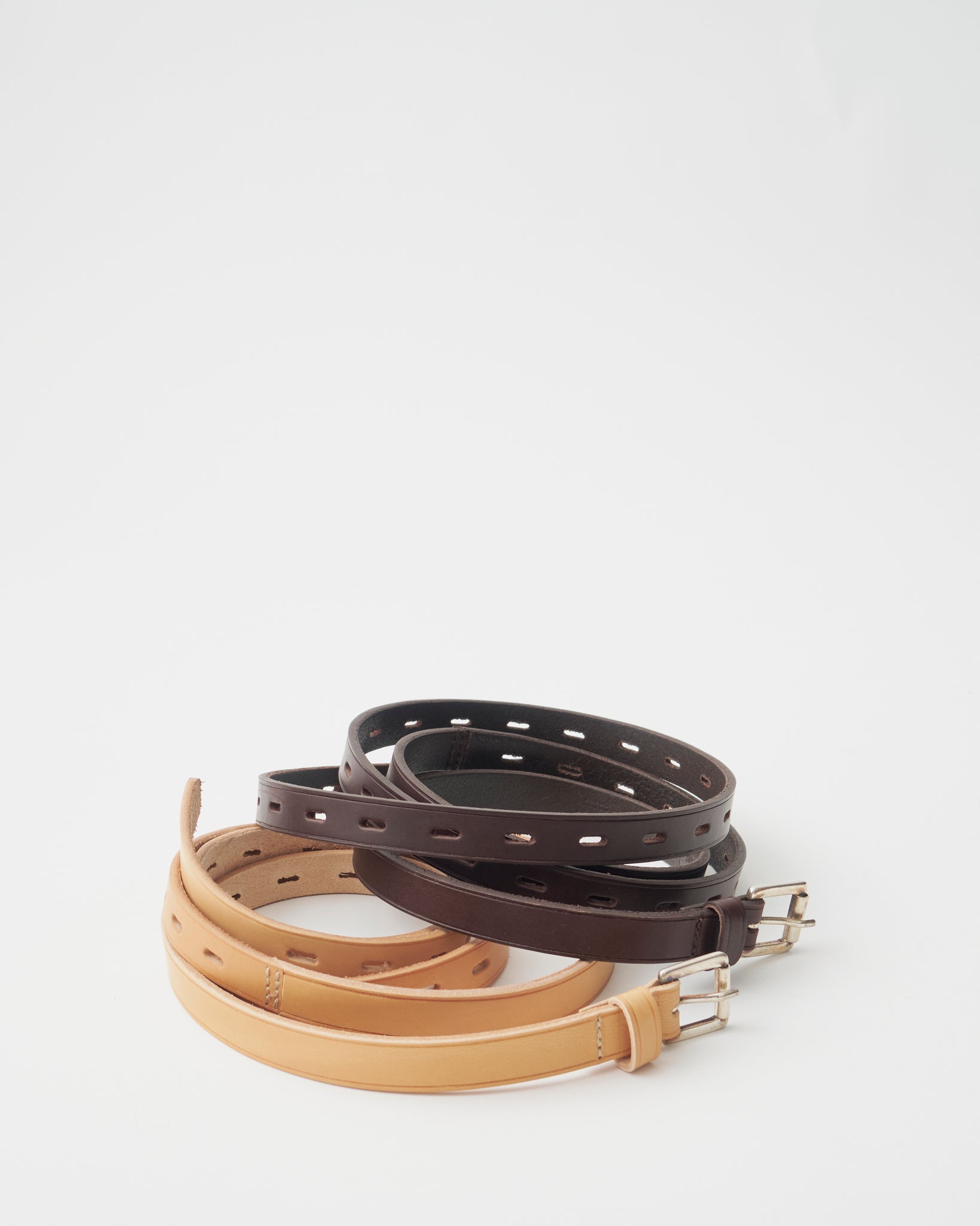 Belt with Eyelets, Beige/Khaki
