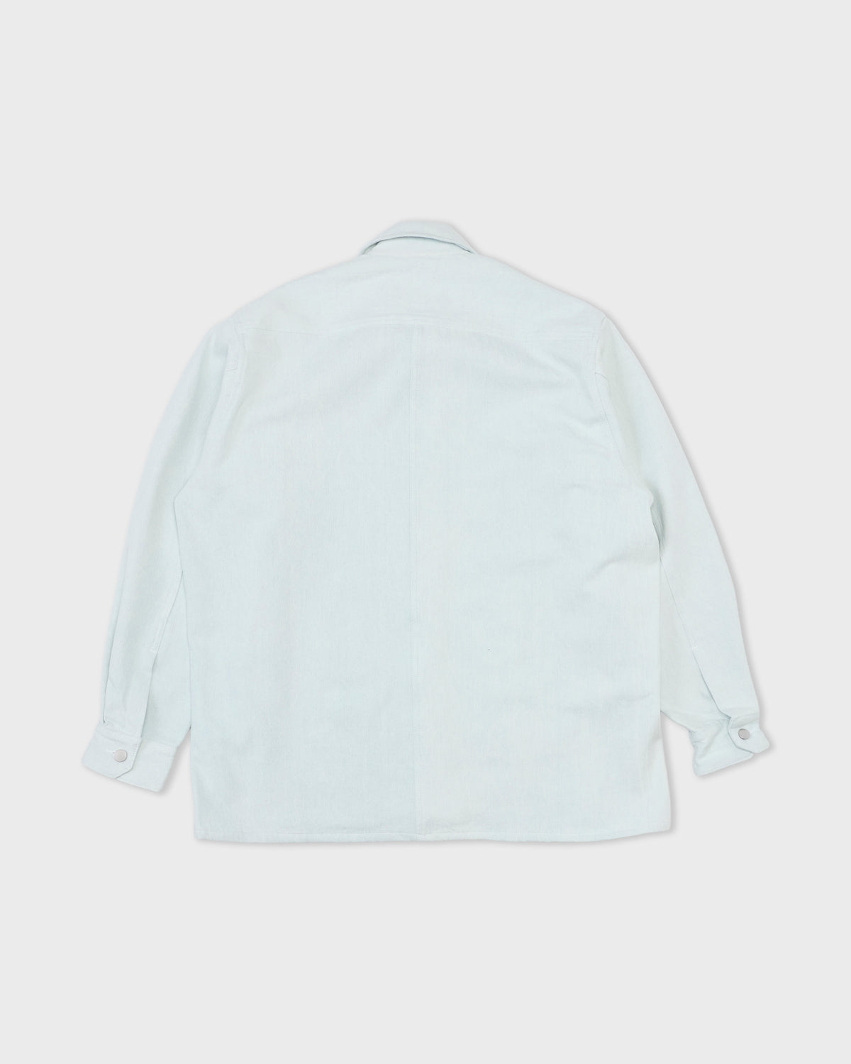 Colbo Big Overshirt in summer blue cotton, back, flat lay