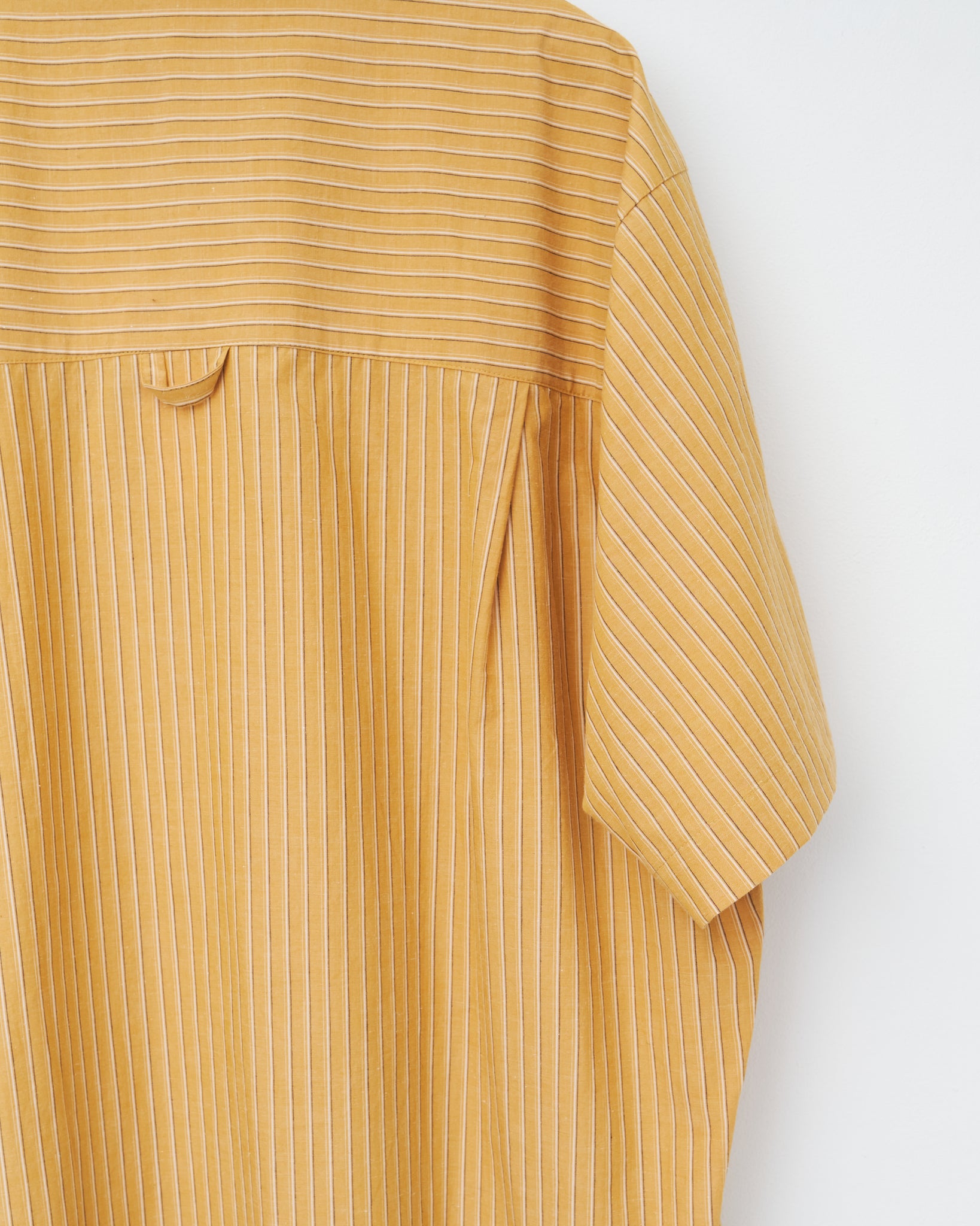 Japanese Striped Cotton Elvas Shirt, Mustard Stripe