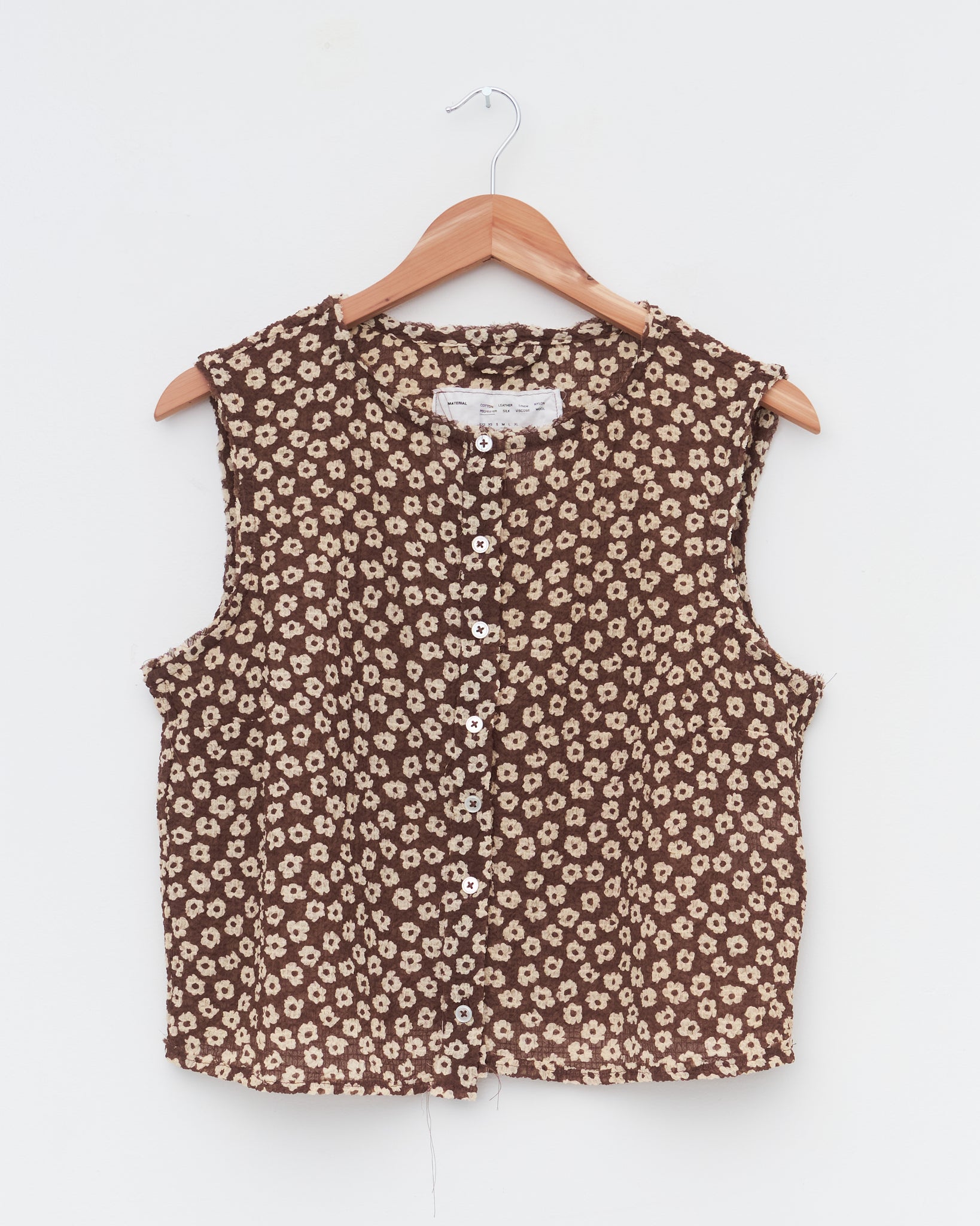 Square Top, Brown/White Flower