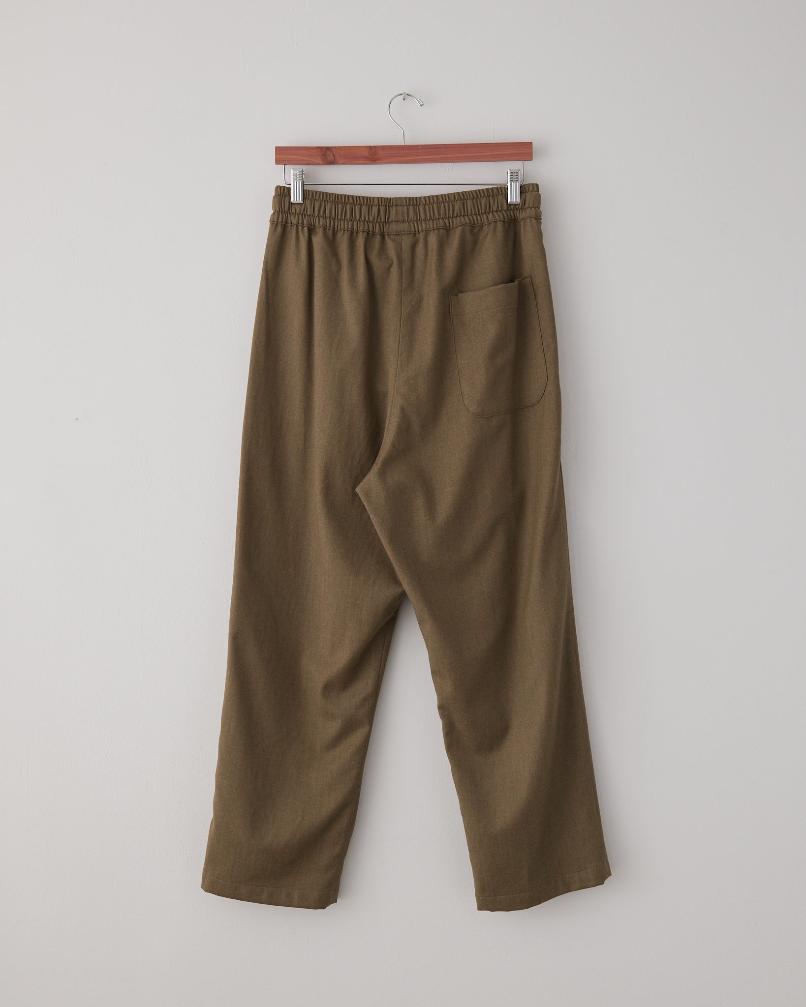 Draw Pants, Green Cotton / Wool