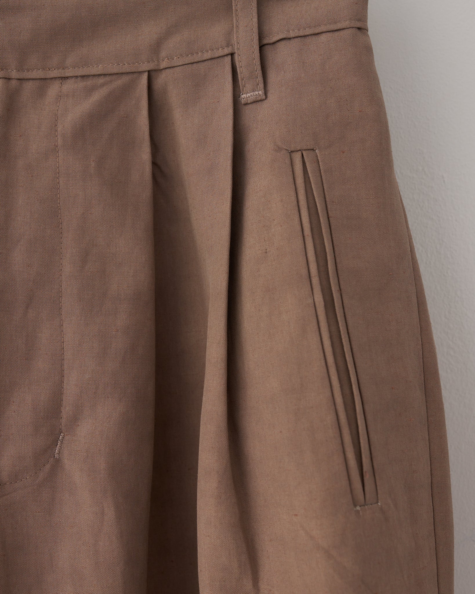 Double Pleat Pants, Purple Silk/Linen