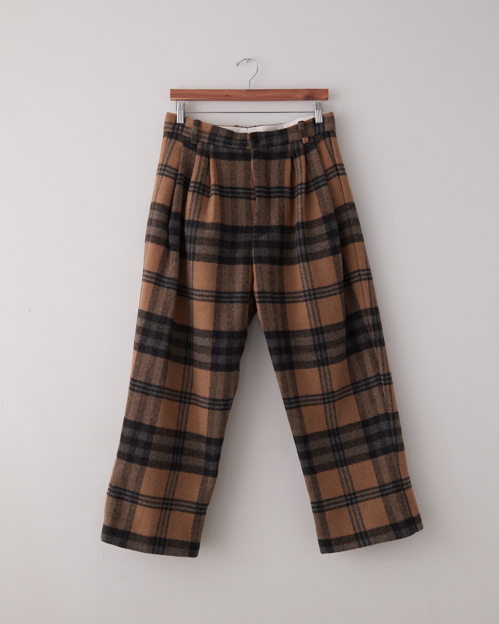 6 Pleat Pants, Wool Plaid