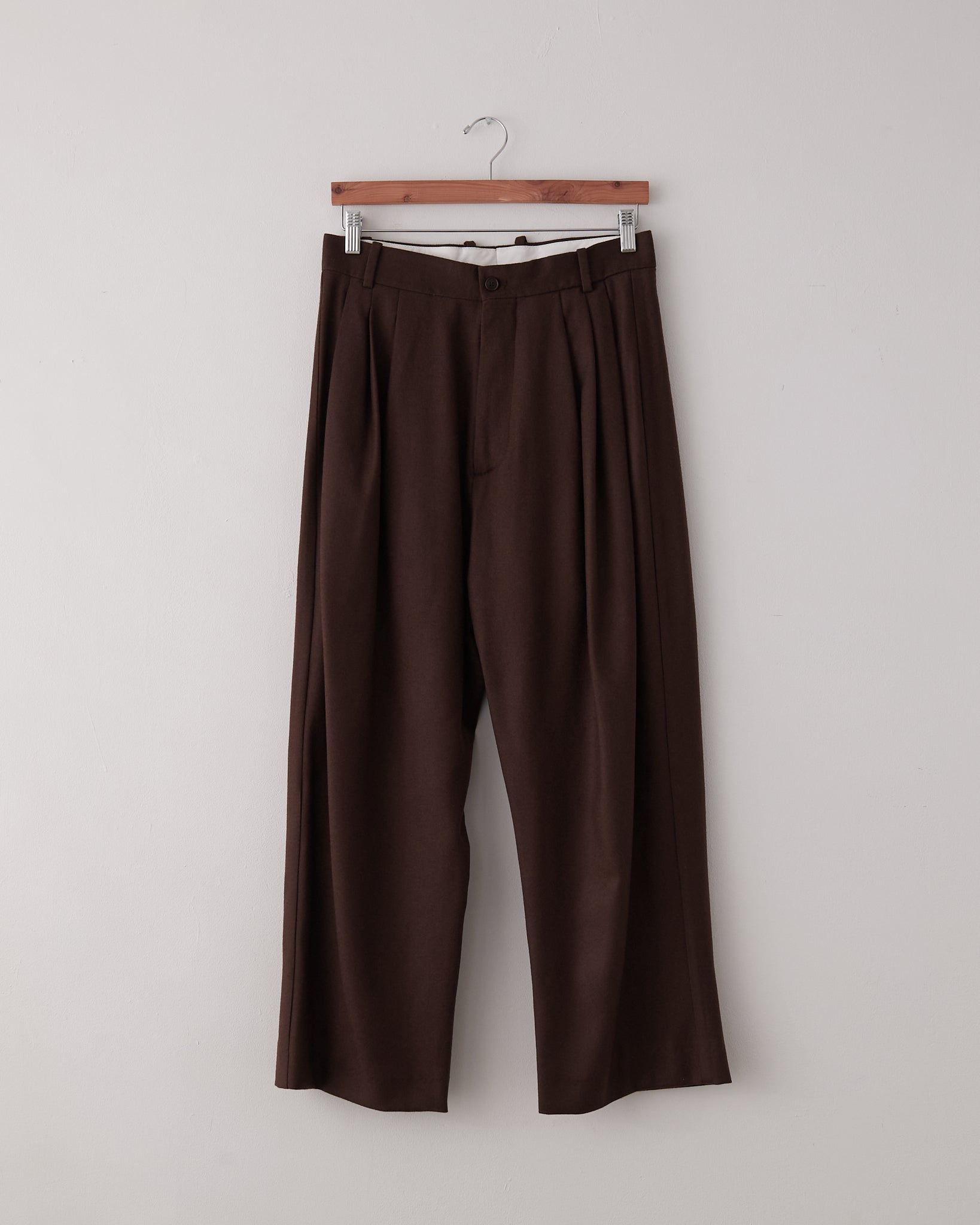 6 Pleat Pants, Brown