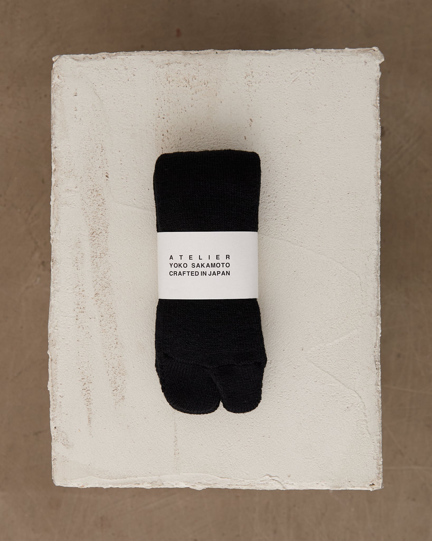 Wool Tabi Pile Socks, Black