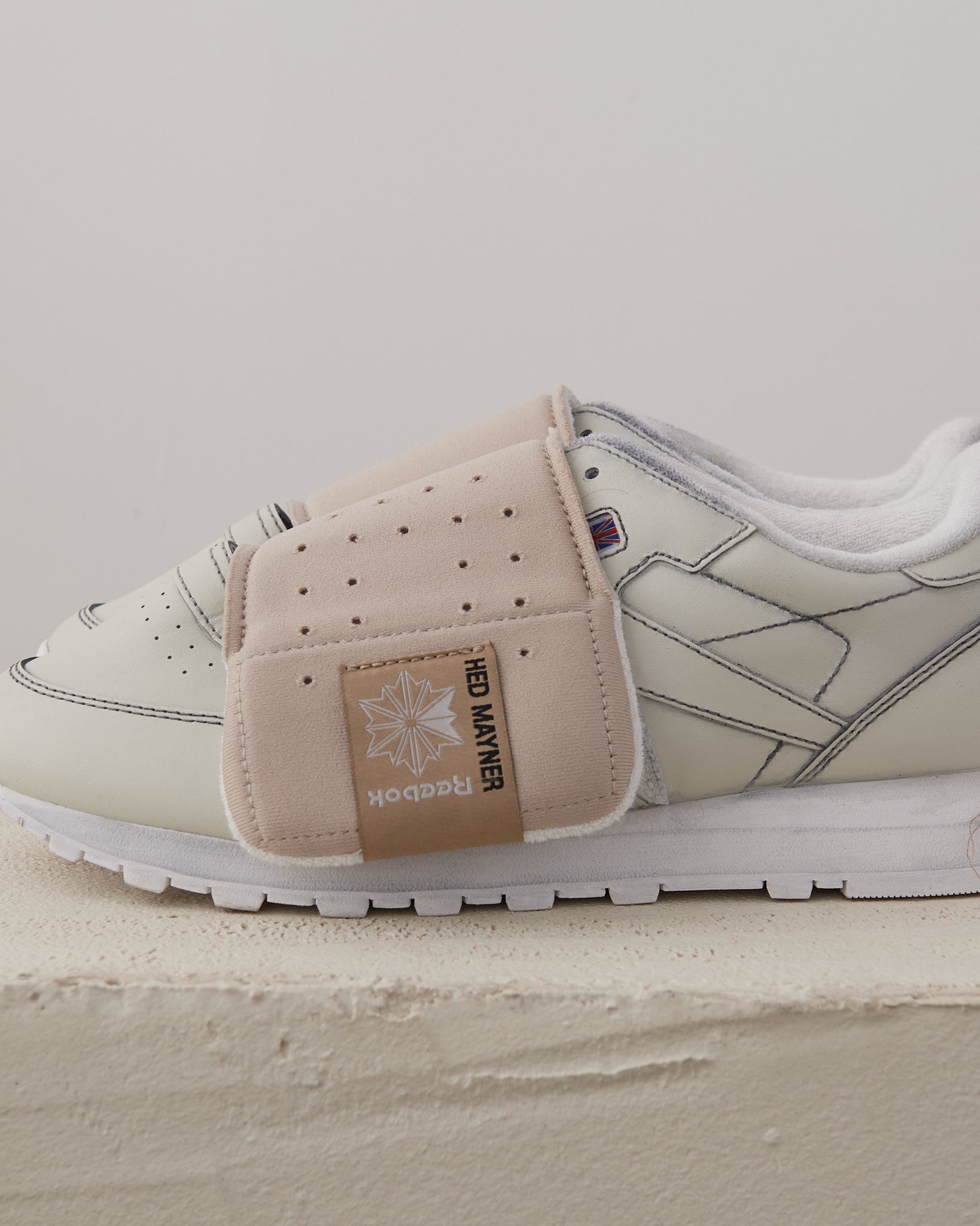 Hed Mayner x Reebok Classic Leather Sneaker, White/Beige