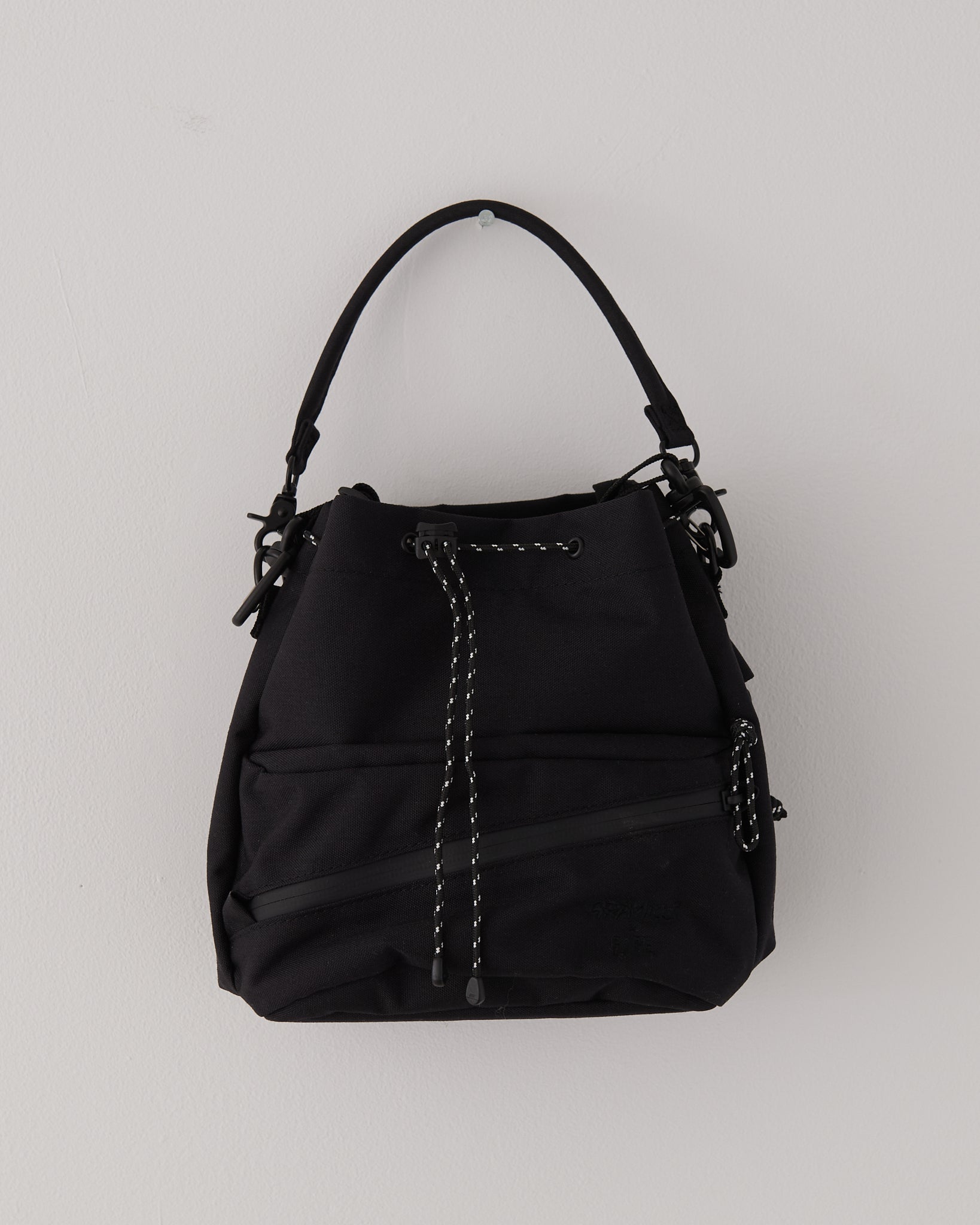 F/CE. 2 Way Drawstring Bag, Black & Charcoal