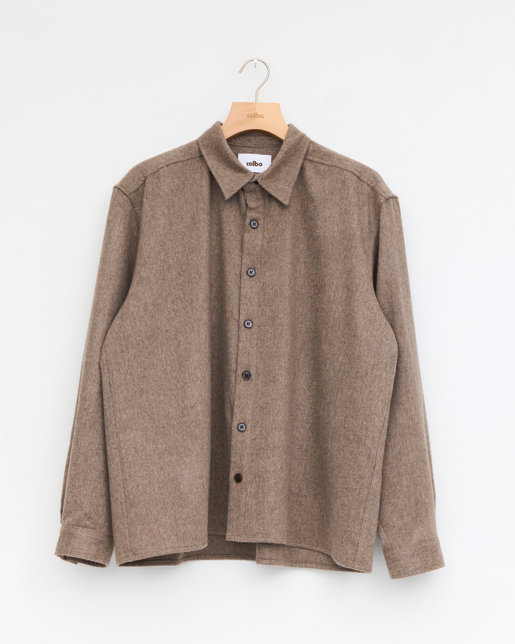 Box Shirt, Greige Melange
