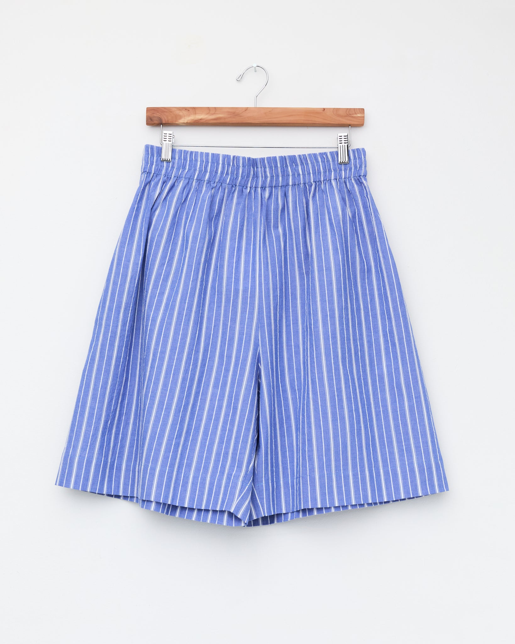 Japanese Mugwasher Stripe Hilda Short, French Blue/Ecru
