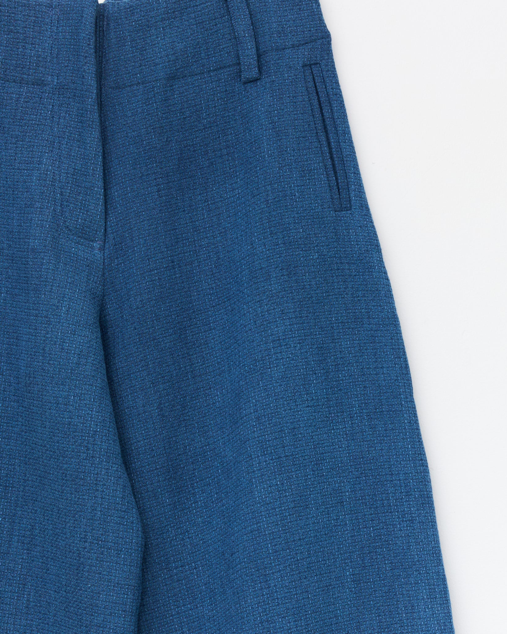 Japanese Washed Sashiko Grace Trouser, Light Blue
