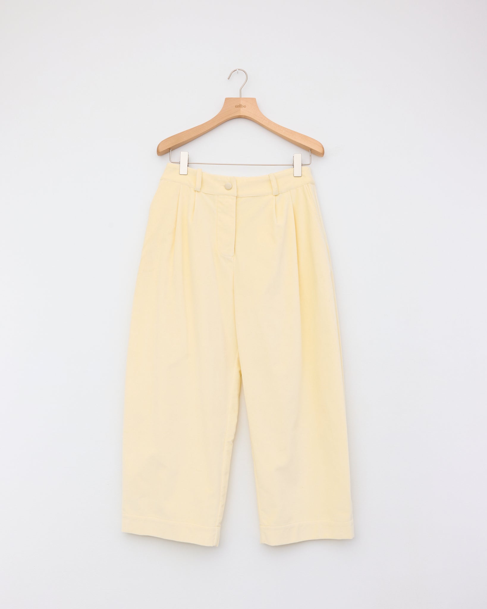 British Cotton Velvet Robyn Trouser, Ivory