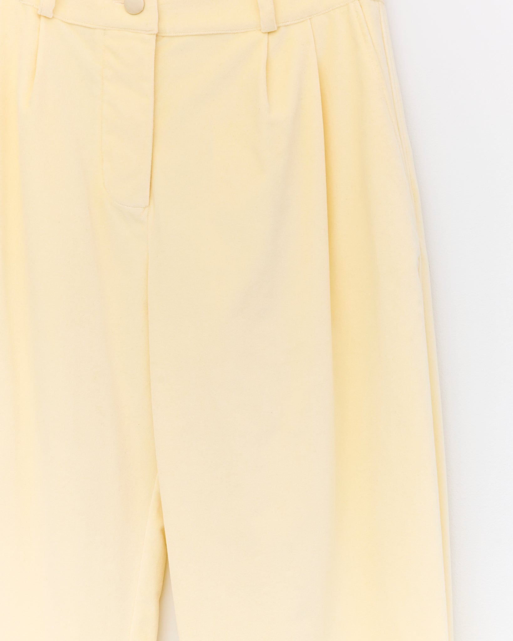 British Cotton Velvet Robyn Trouser, Ivory