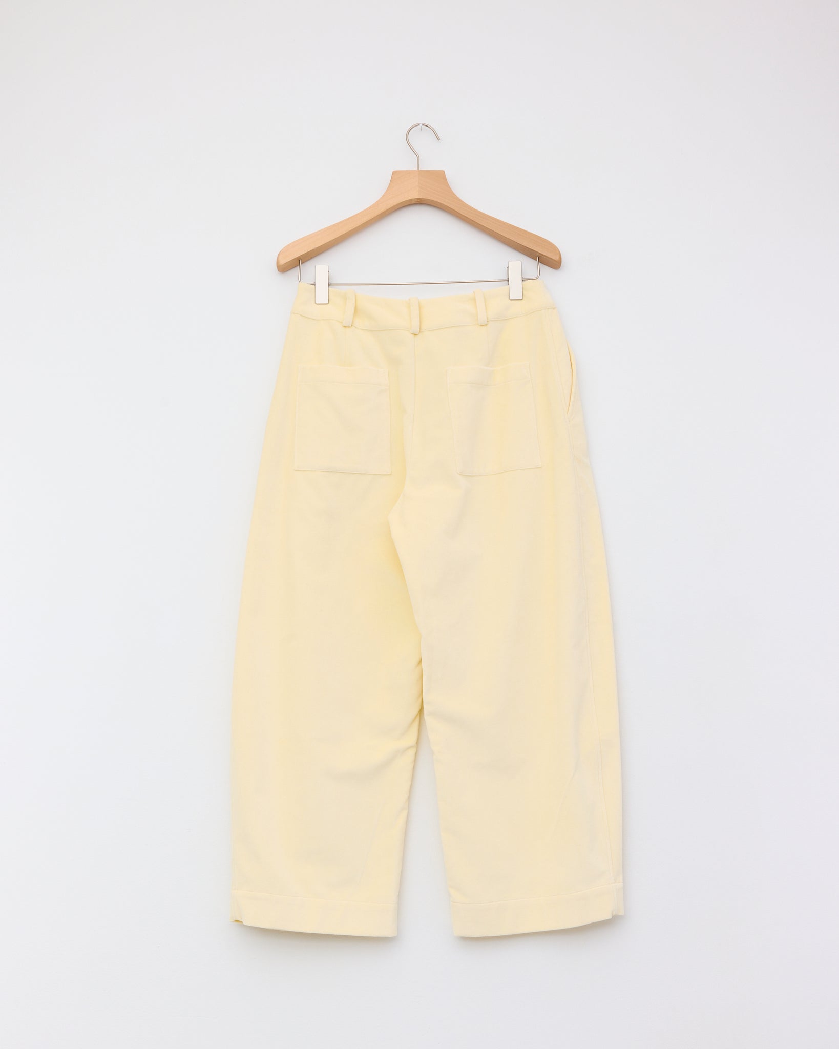 British Cotton Velvet Robyn Trouser, Ivory