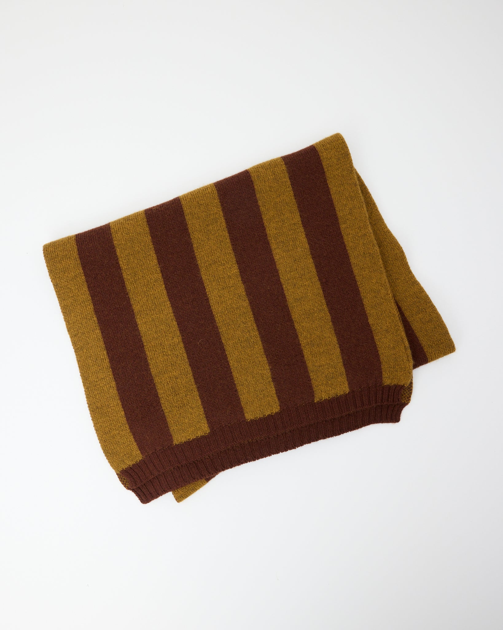 British Merino Wool Striped Scarf, Goldfinch/Bordeaux