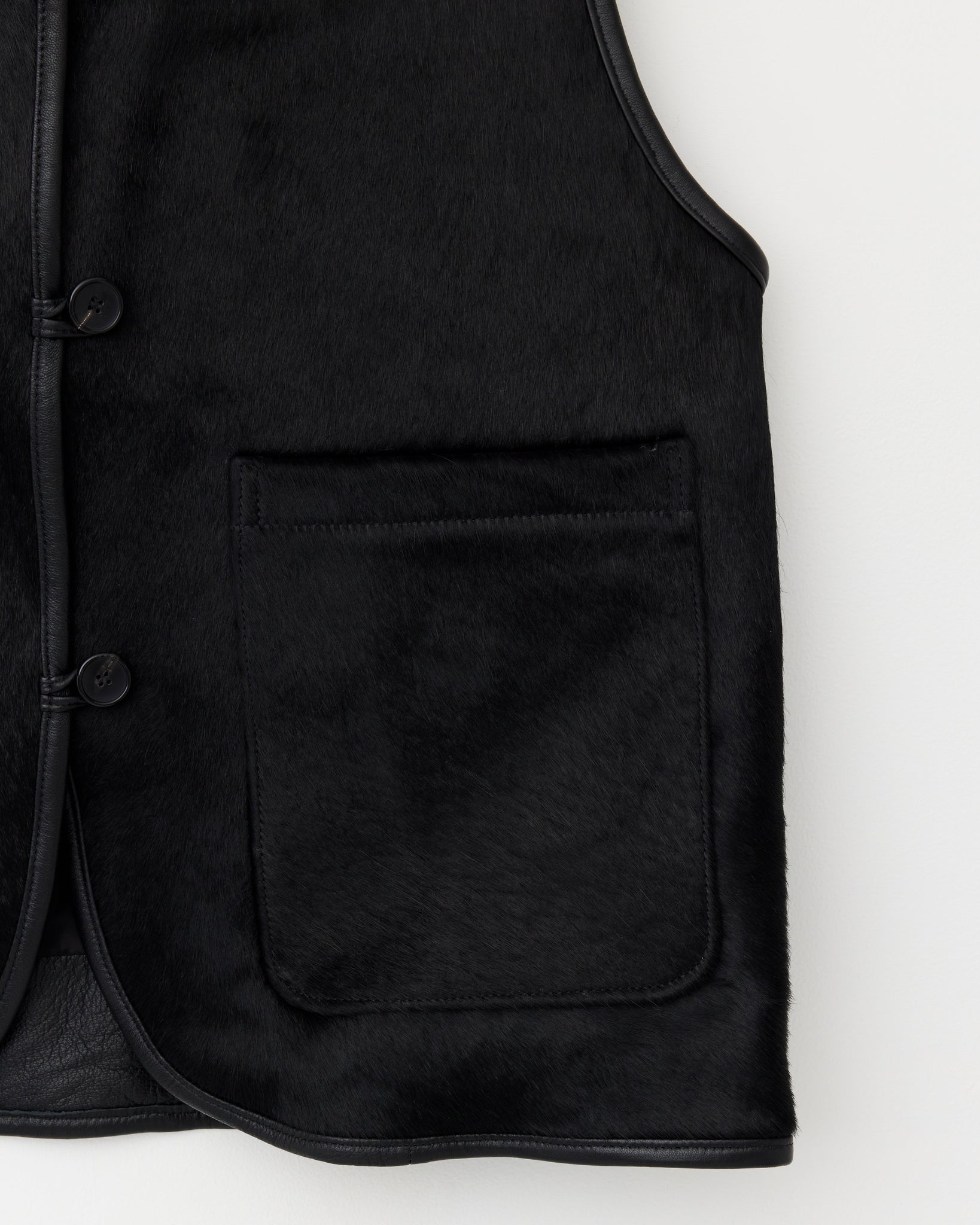 Hair On Leather Hide Ella Vest, Black