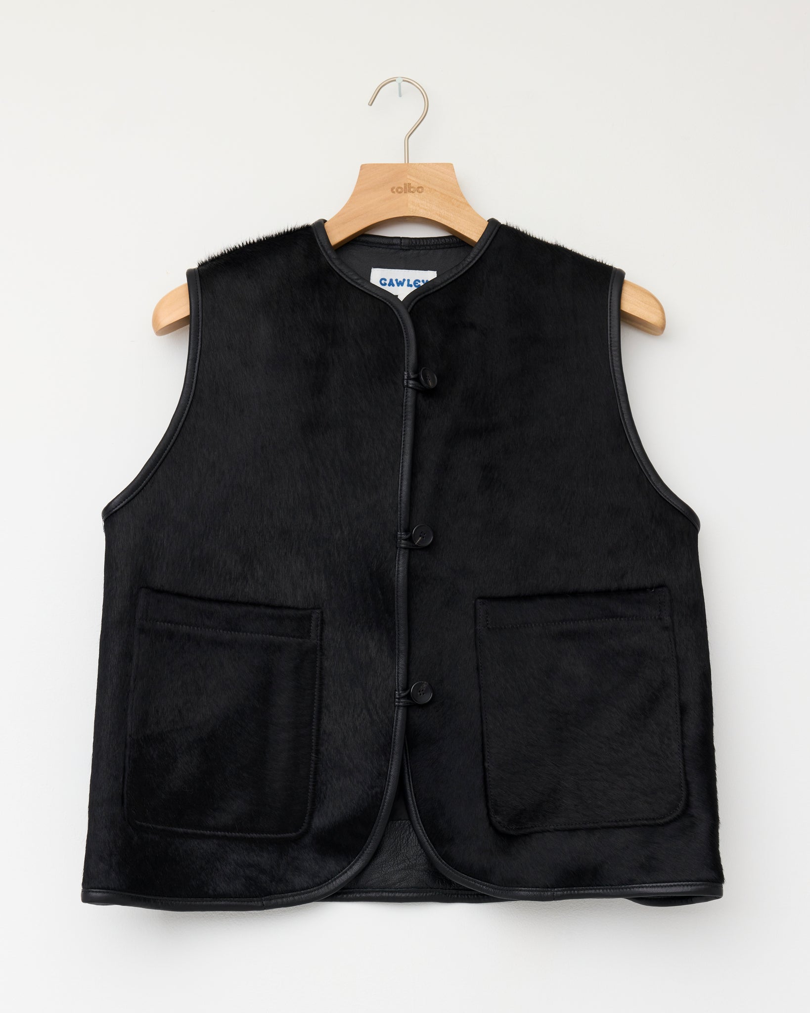 Hair On Leather Hide Ella Vest, Black
