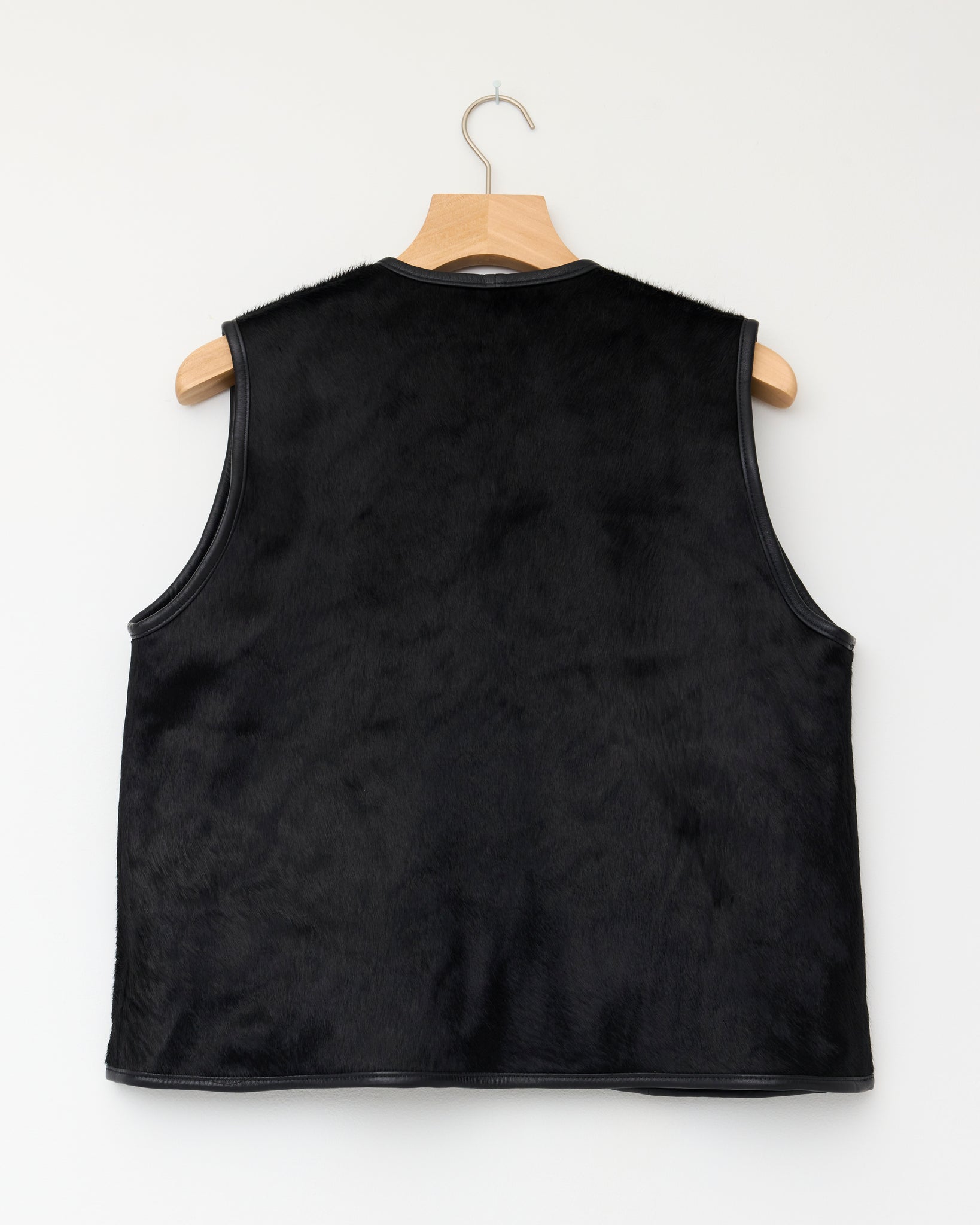 Hair On Leather Hide Ella Vest, Black